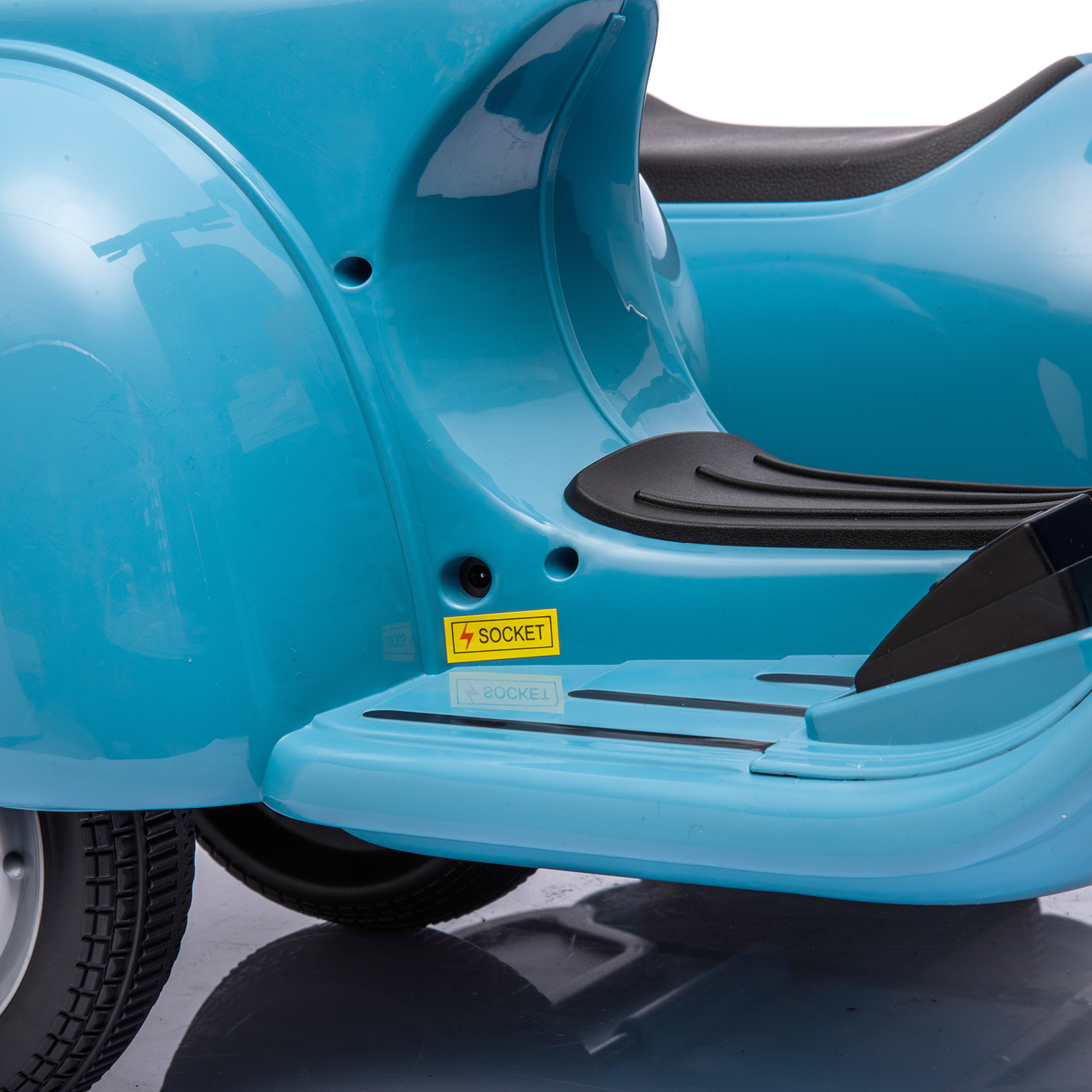 CIPACHO 6V Licensed Vespa Scooter Ride On Motorcycle for Kids, 3-Wheel Electric Kids Car for 3-8, Blue