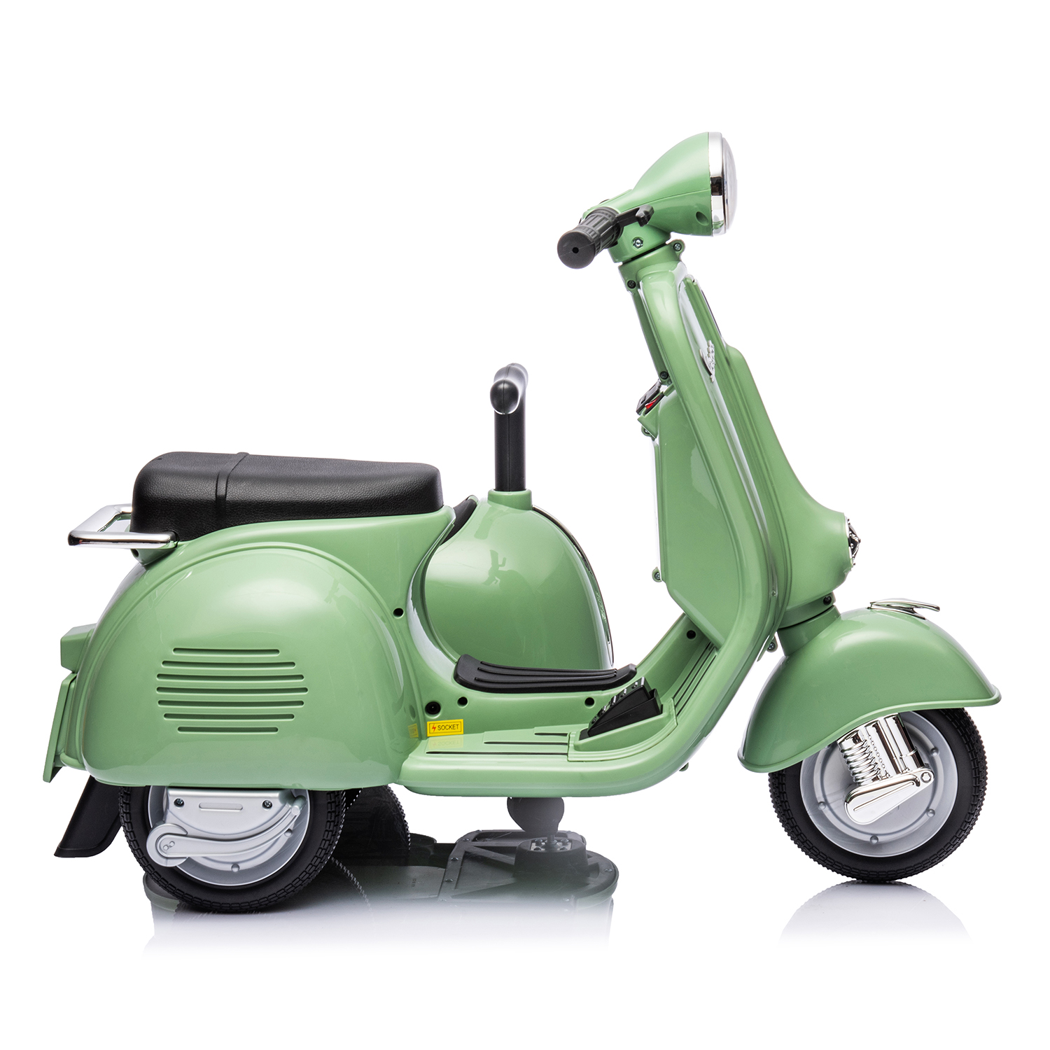 CIPACHO 6V Licensed Vespa Scooter Ride On Motorcycle for Kids, 3-Wheel Electric Kids Car for 3-8, Green