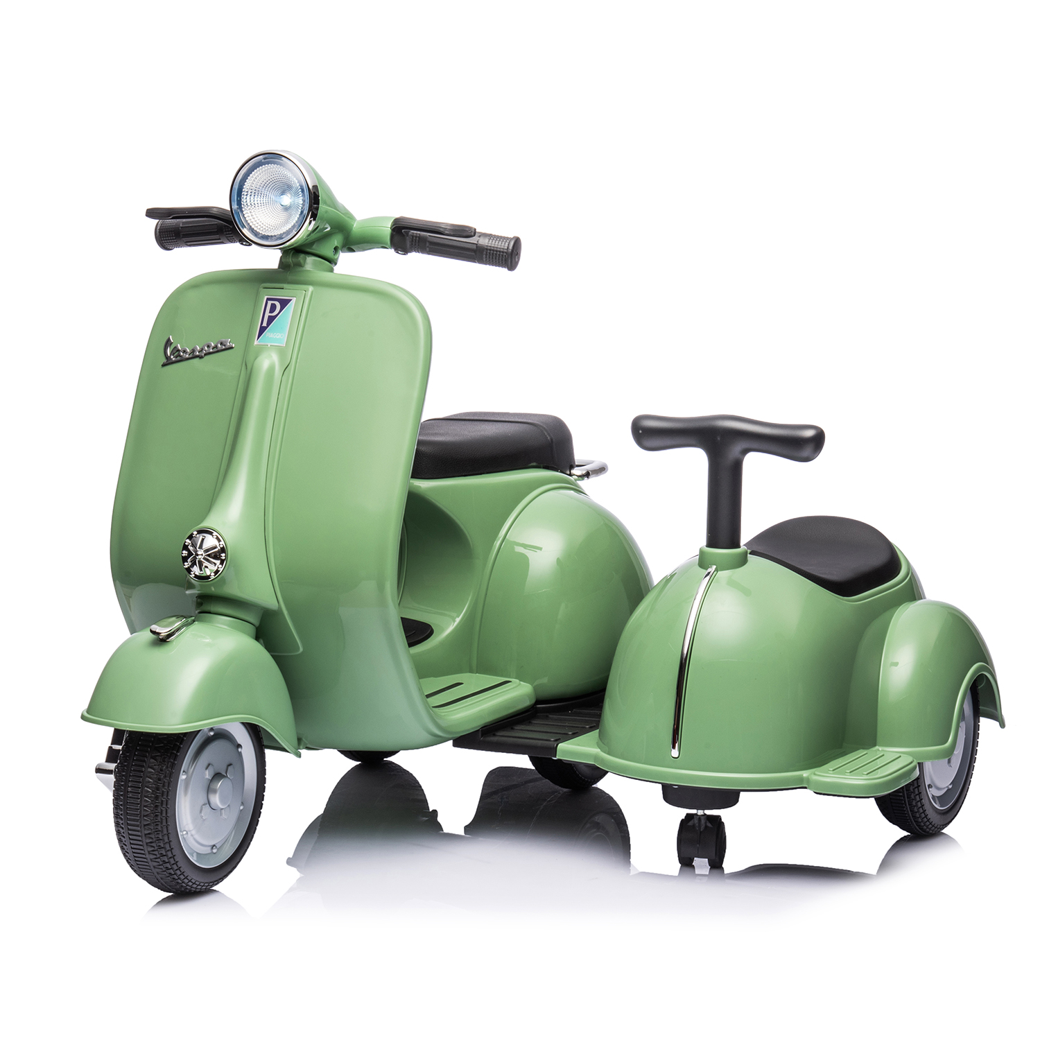 CIPACHO 6V Licensed Vespa Scooter Ride On Motorcycle for Kids, 3-Wheel Electric Kids Car for 3-8, Green