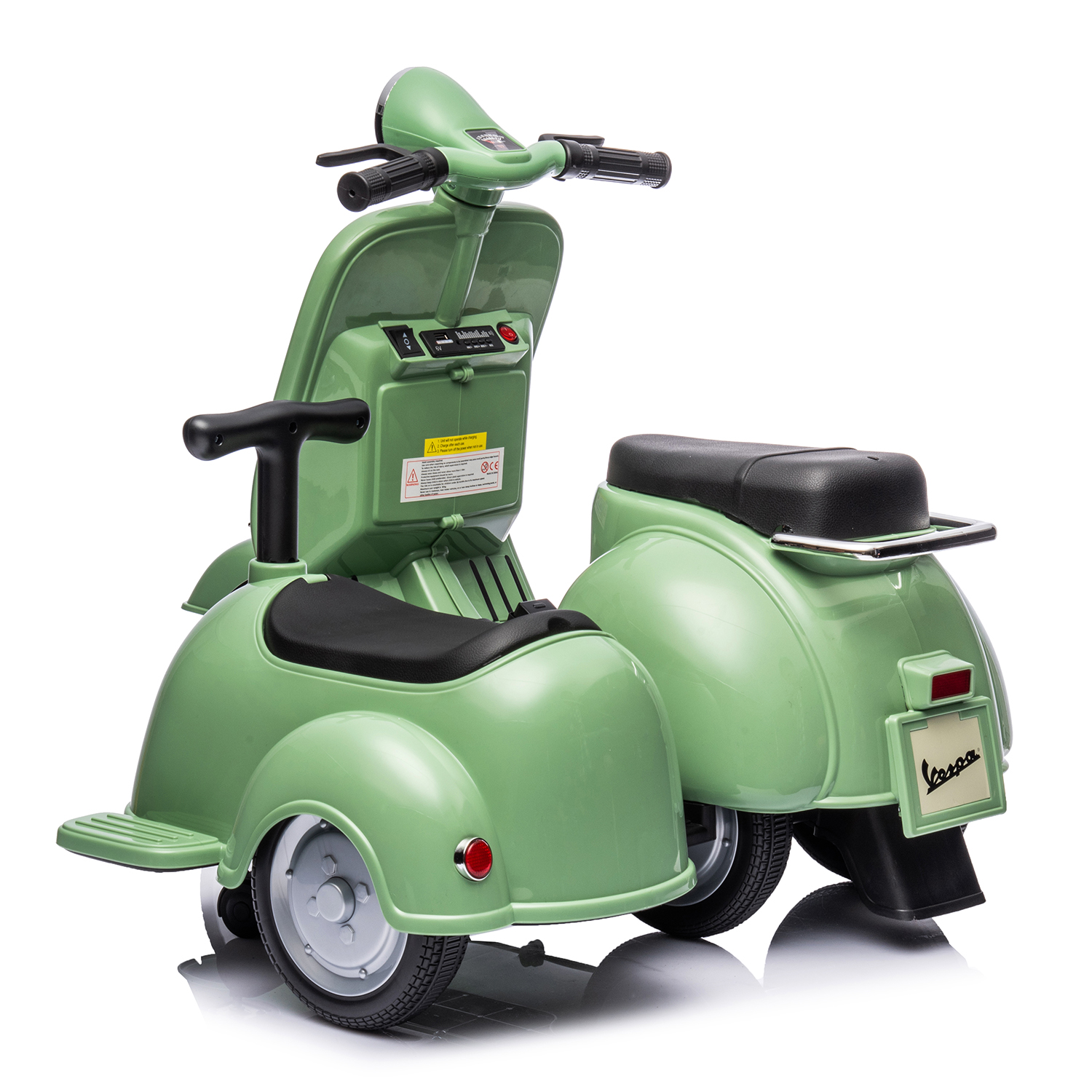 CIPACHO 6V Licensed Vespa Scooter Ride On Motorcycle for Kids, 3-Wheel Electric Kids Car for 3-8, Green