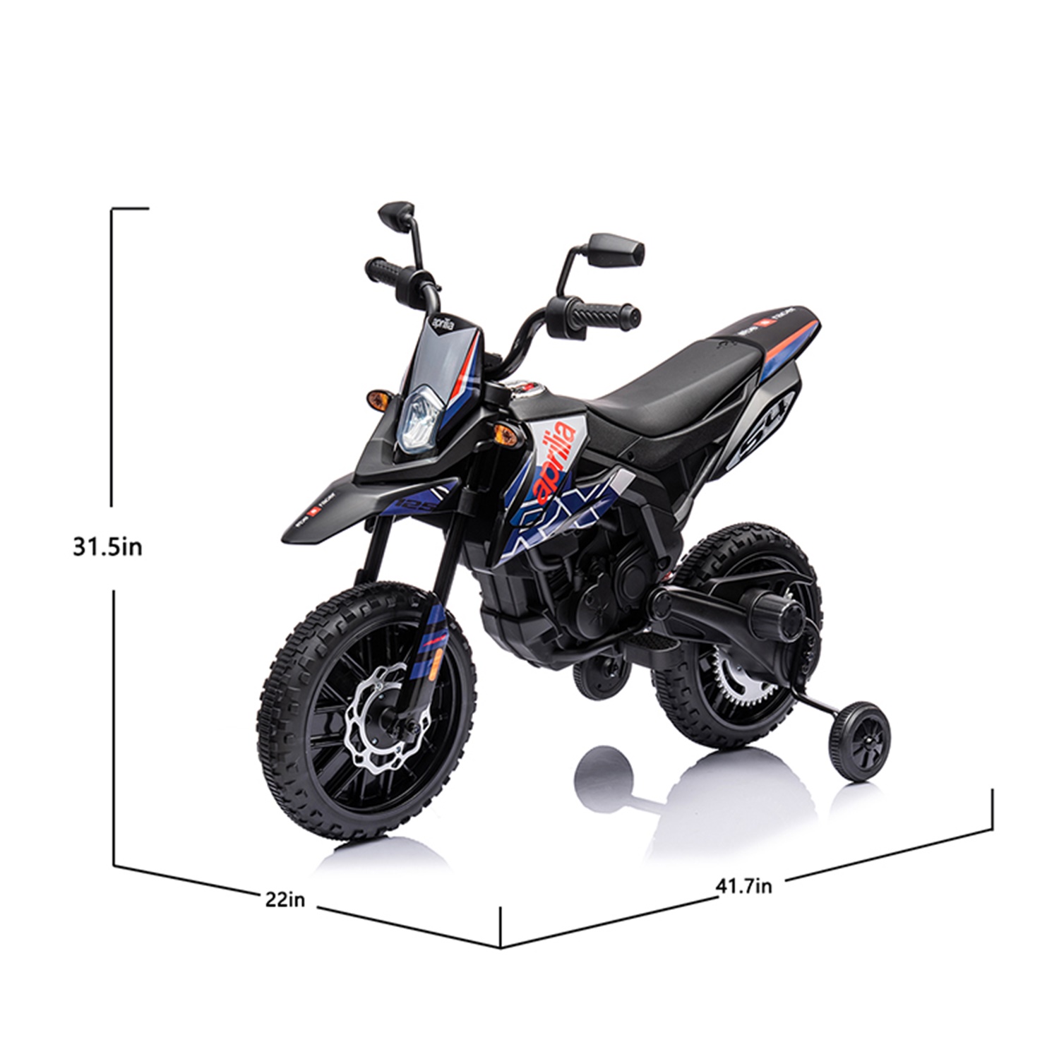 CIPACHO 12V Electric Kid Ride On Onmotorcycle, Apulia Licensed Kid Motorcycle, 2 Wheels Battery Powered Vehicles Toys, Black