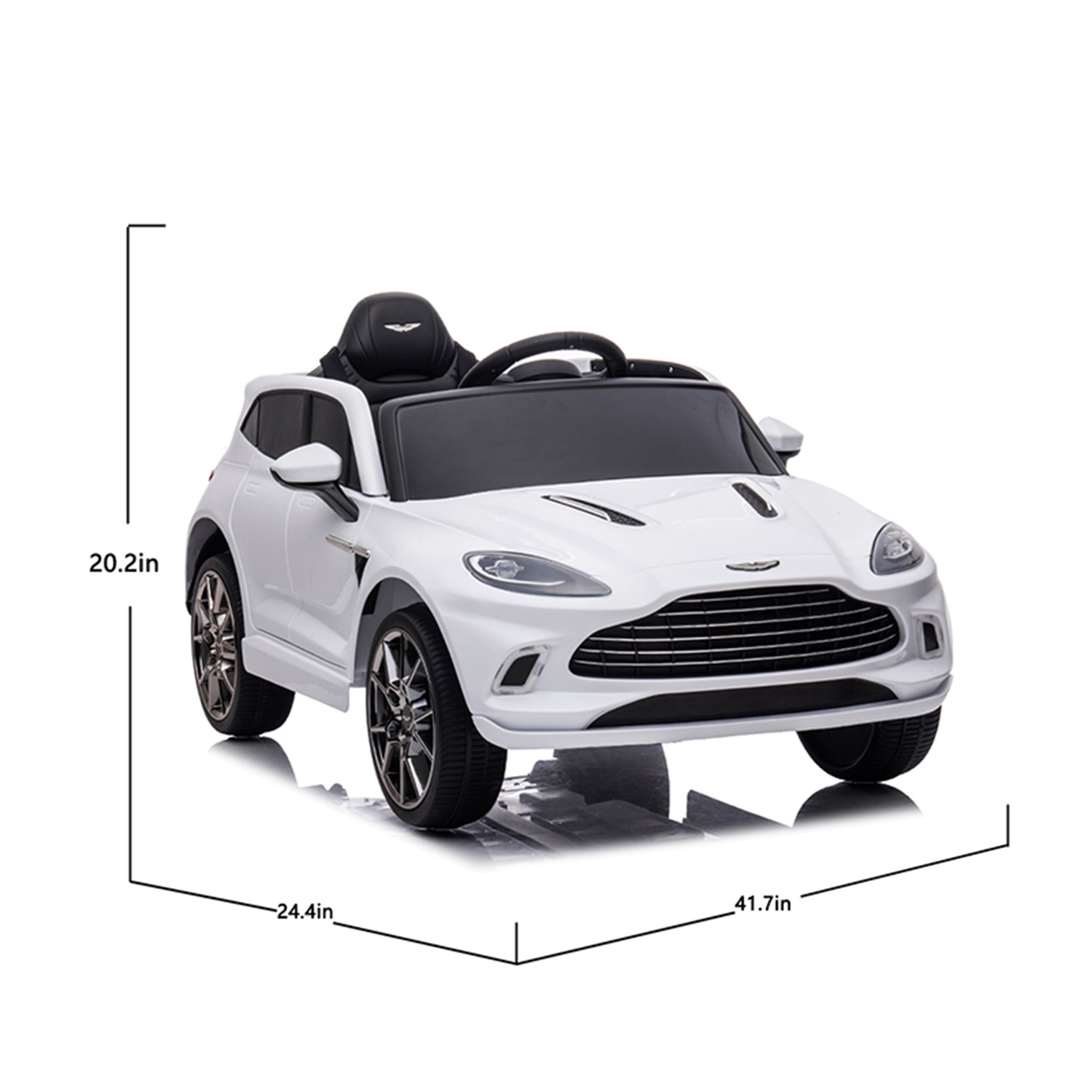 CIPACHO 12V Electric Car for Kids, Licensed Aston Martin Toddler Electric Vehicle, Children Ride On Toy with Remote Control, Double Drive for Ages 3-8, White