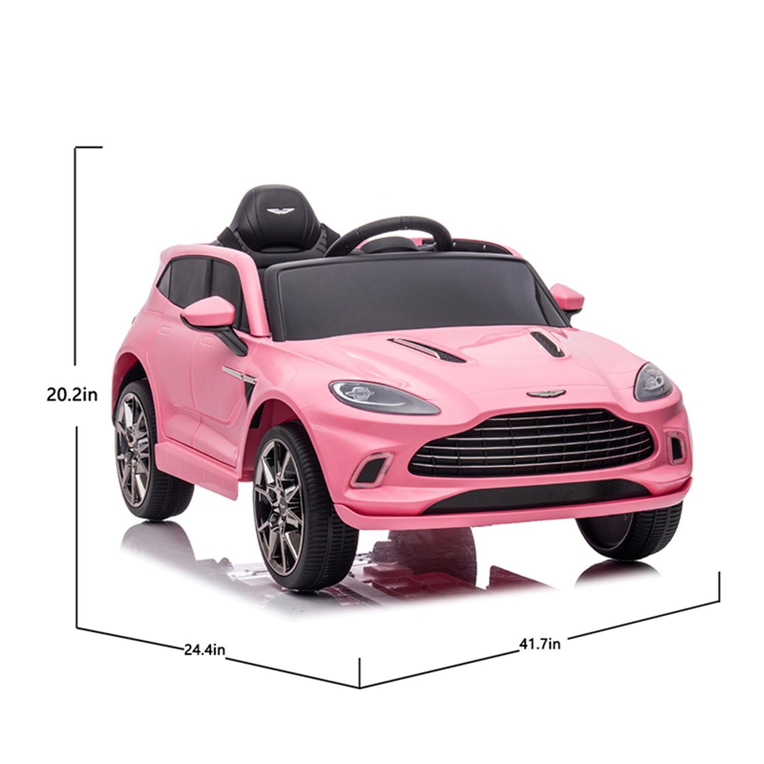 CIPACHO 12V Electric Car for Kids, Licensed Aston Martin Toddler Electric Vehicle, Children Ride On Toy with Remote Control, Double Drive for Ages 3-8, Pink