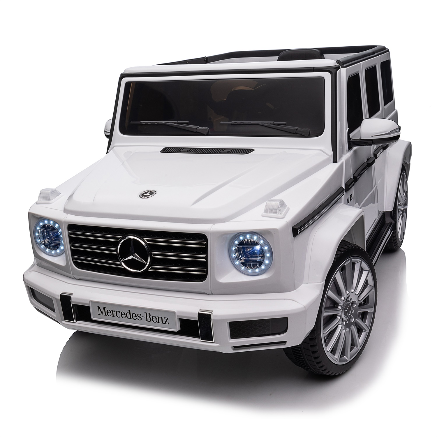 CIPACHO Kids Ride On Cars, Licensed Mercedes-Benz G500, 24V Battery Powered Toy for Kids with 2.4GHz Remote Control, White