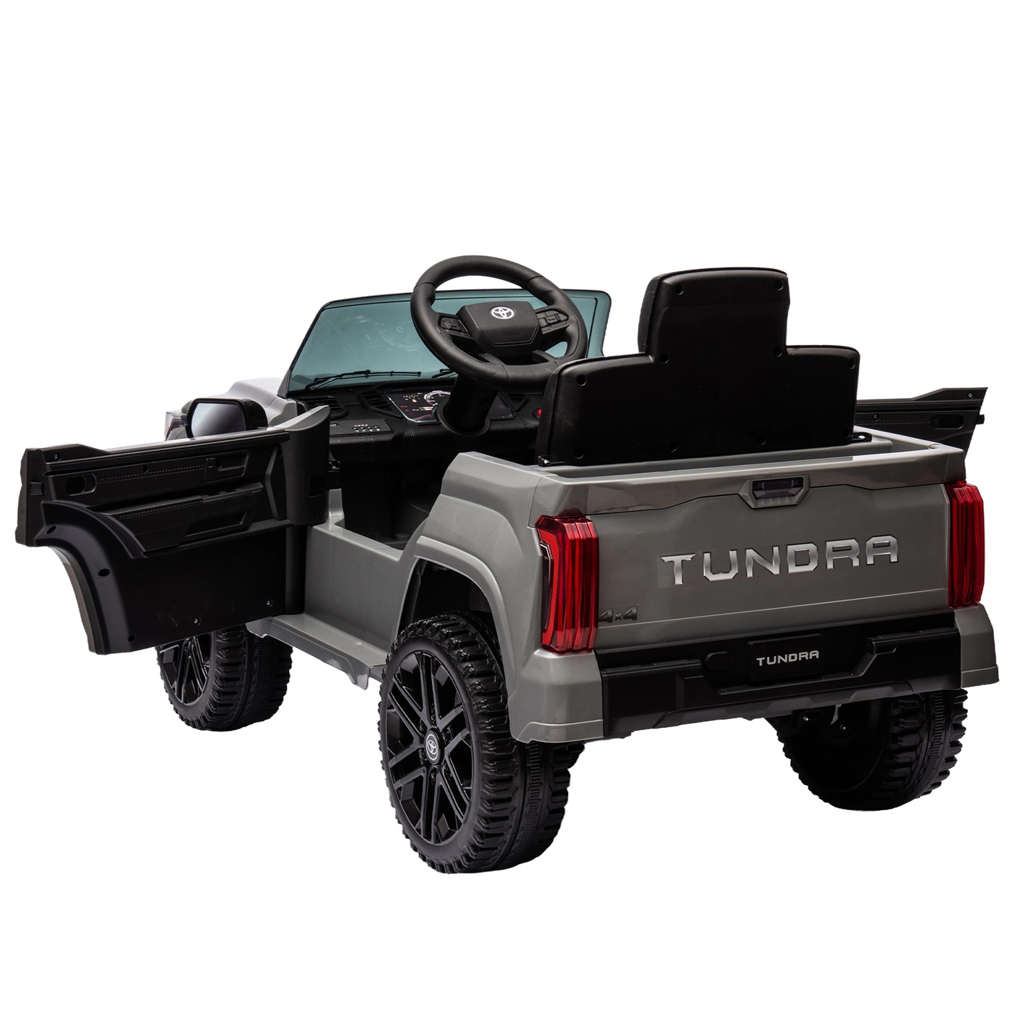 CIPACHO 12V Kids Electric Ride On Car Toy Licensed Toyota Tundra Pickup with 2.4G Remote Control, 3 Speed Adjustable, Gray