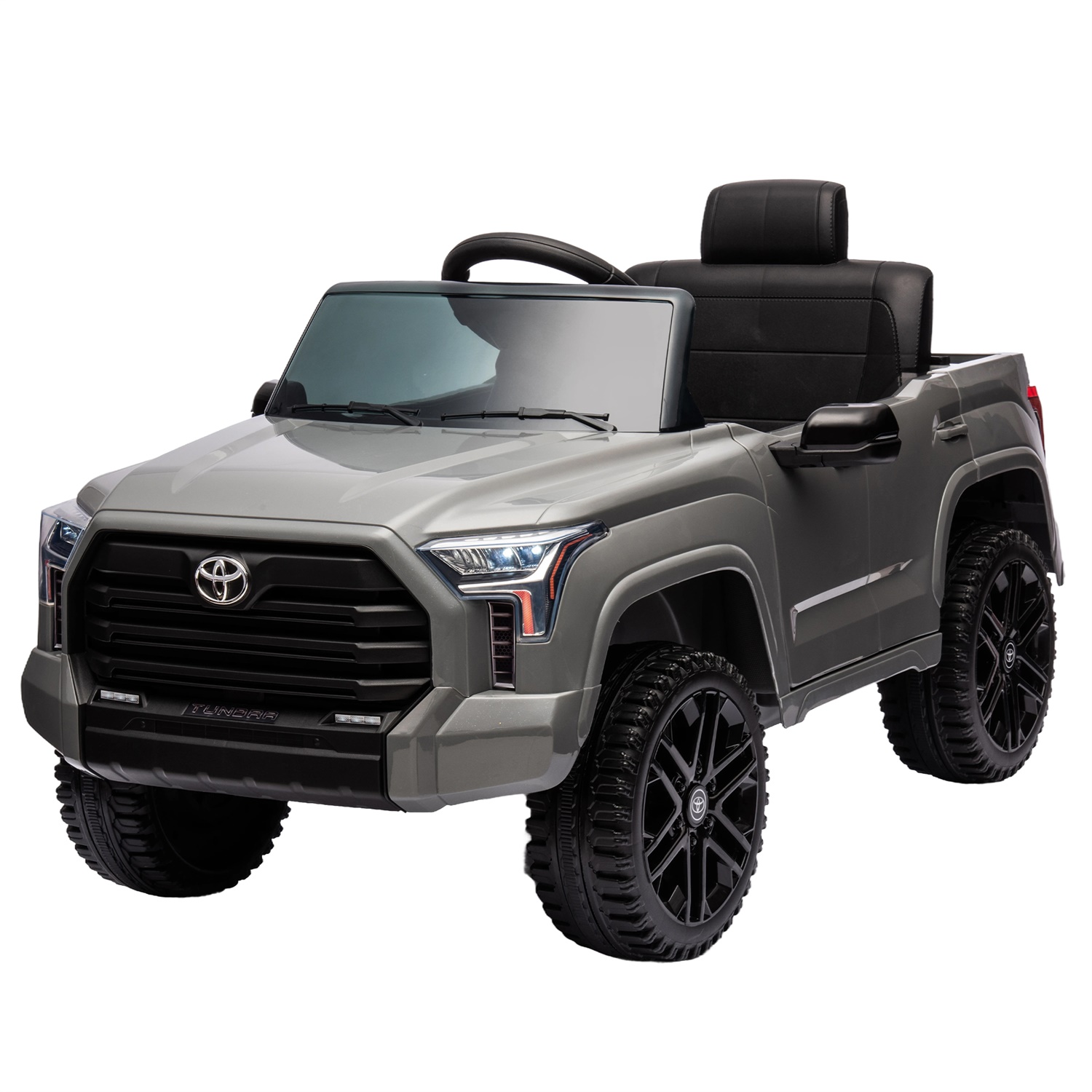 CIPACHO 12V Battery Powered Licensed Toyota Tundra Kids Ride On Truck Car Jeep with Remote Control, MP3, Gray