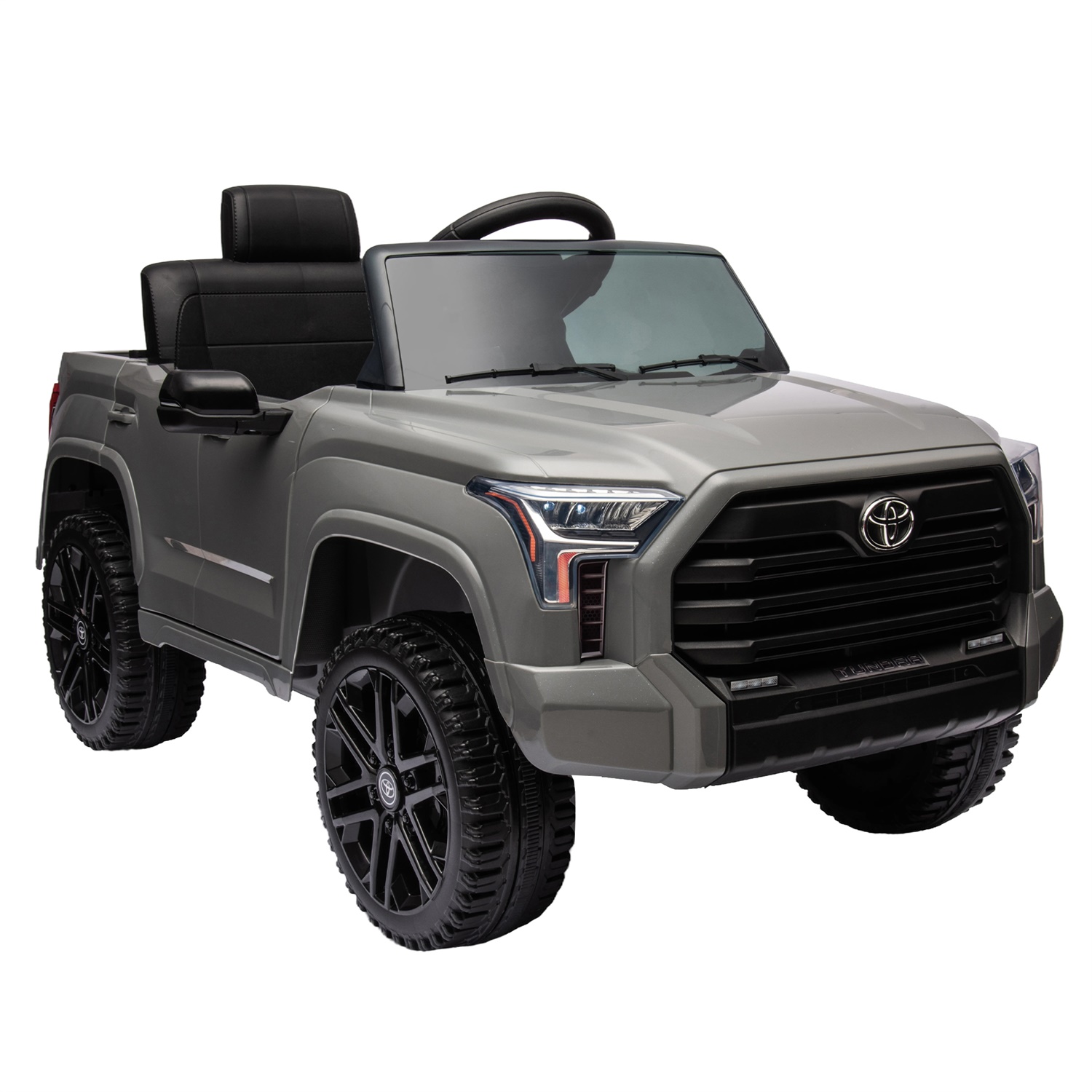 CIPACHO 12V Battery Powered Licensed Toyota Tundra Kids Ride On Truck Car Jeep with Remote Control, MP3, Gray