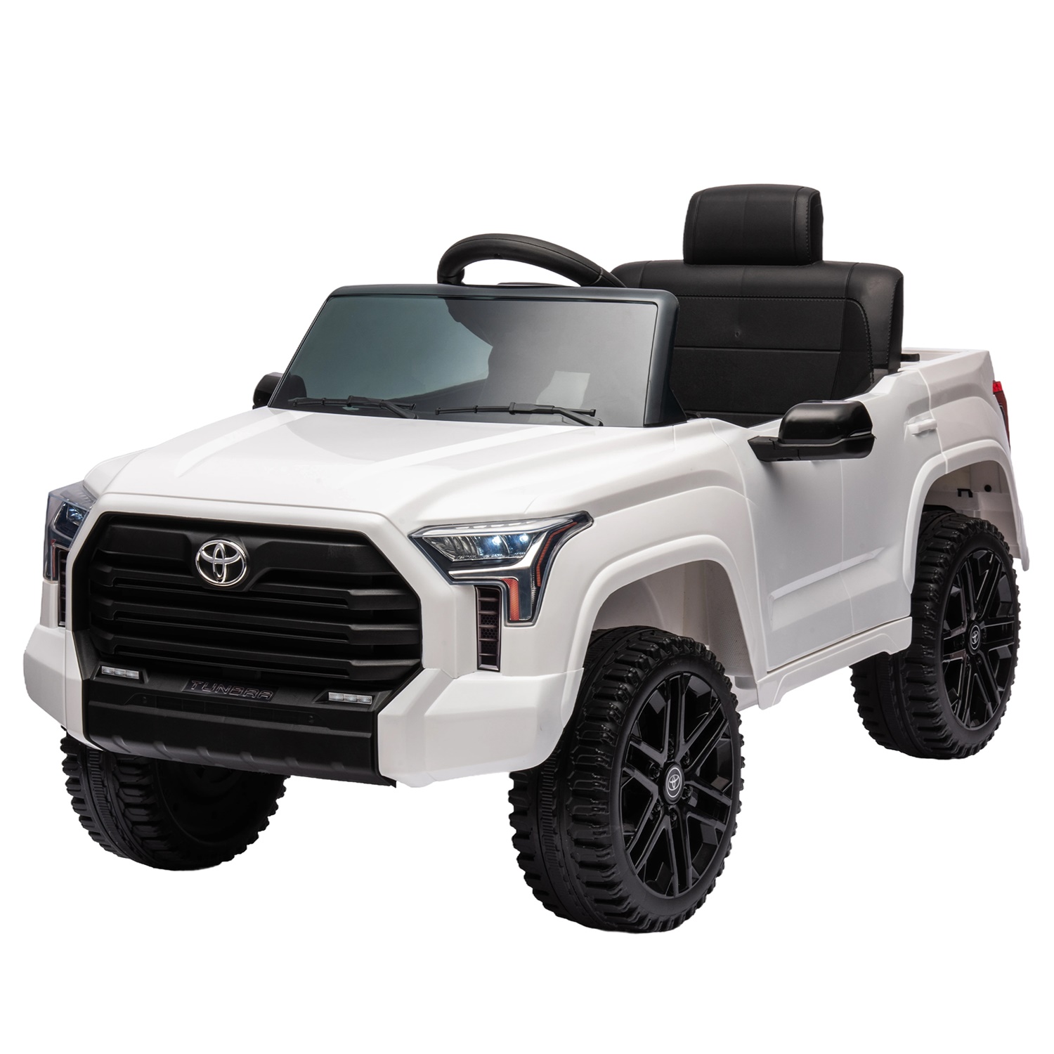 CIPACHO 12V Battery Powered Licensed Toyota Tundra Kids Ride On Truck Car Jeep with Remote Control, MP3, White