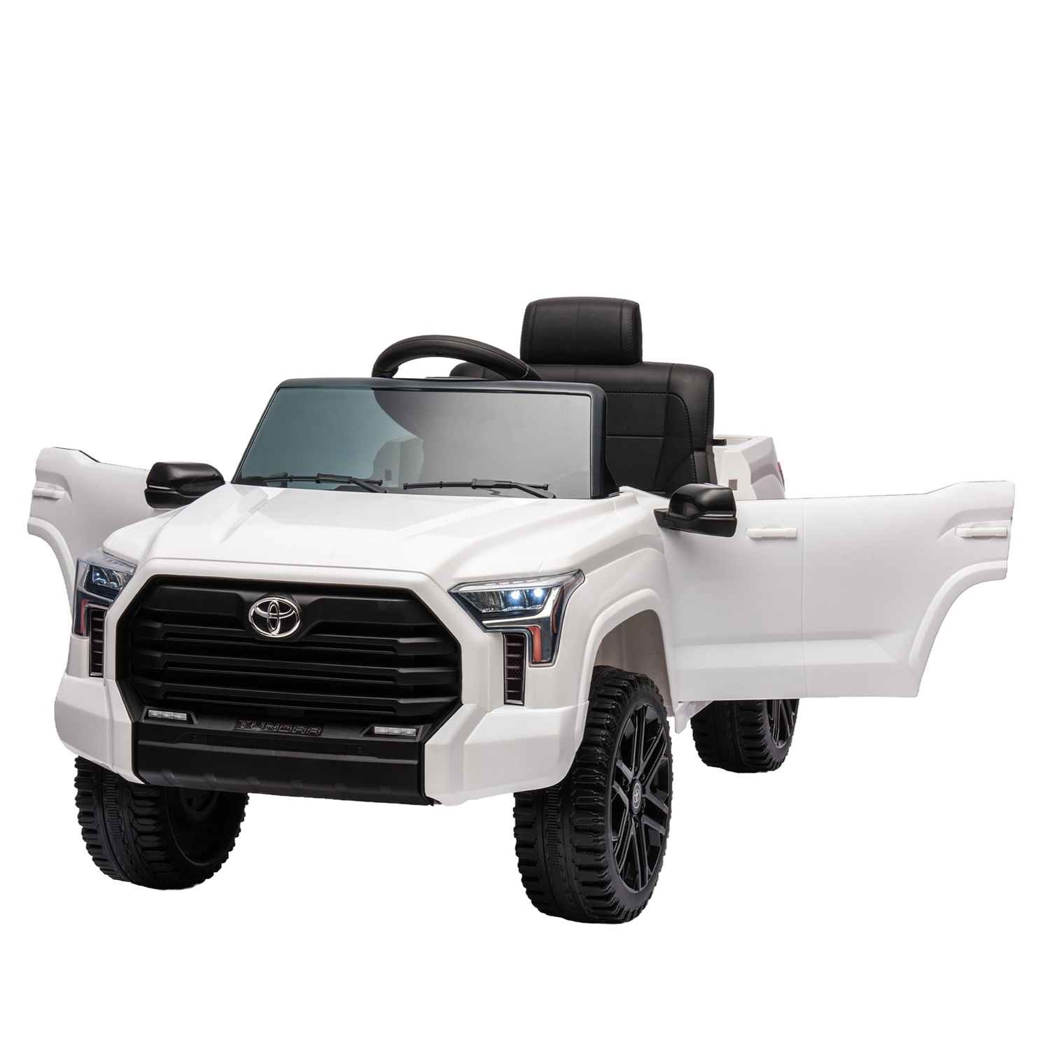 CIPACHO 12V Battery Powered Licensed Toyota Tundra Kids Ride On Truck Car Jeep with Remote Control, MP3, White