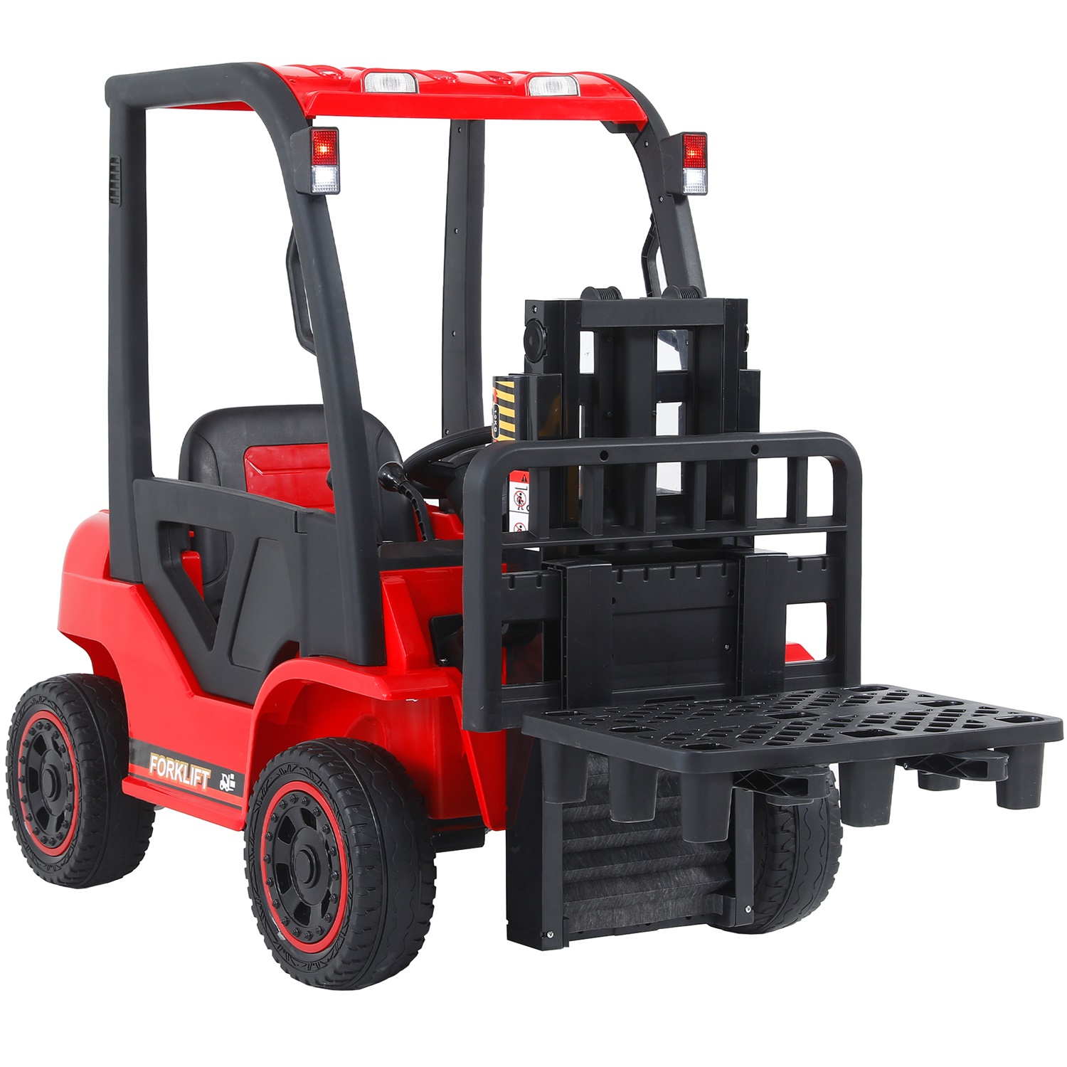 CIPACHO 12V Battery Powered Vehicle, Electric Frame Lifting Rod Electricforklift Toy, 3 Speeds Kids Ride On Car with Remote Control, Bluetooth, Red