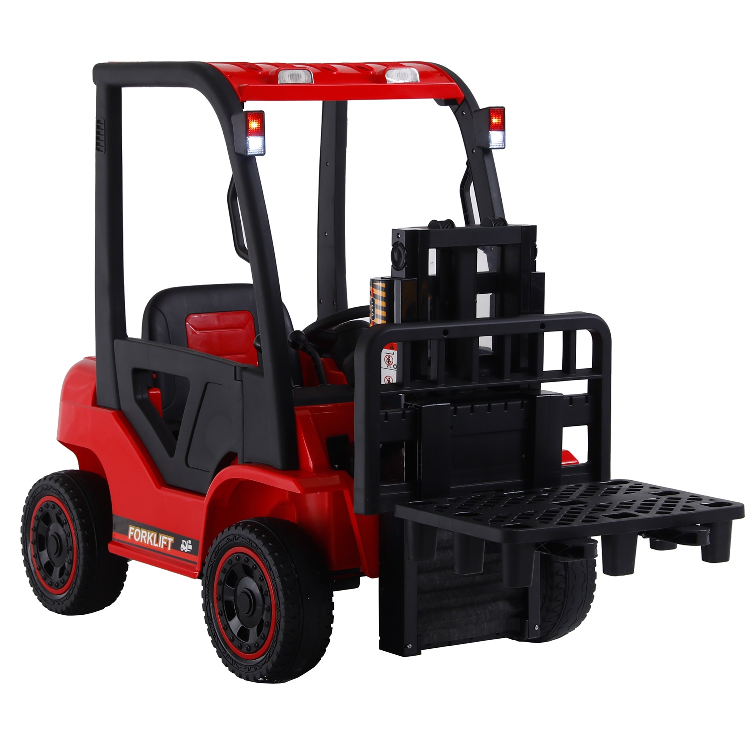 CIPACHO 12V Electric Ride-On Car, Lifting Rod Electricforklift Toy with 3 speeds, Parent Remote Control, Red