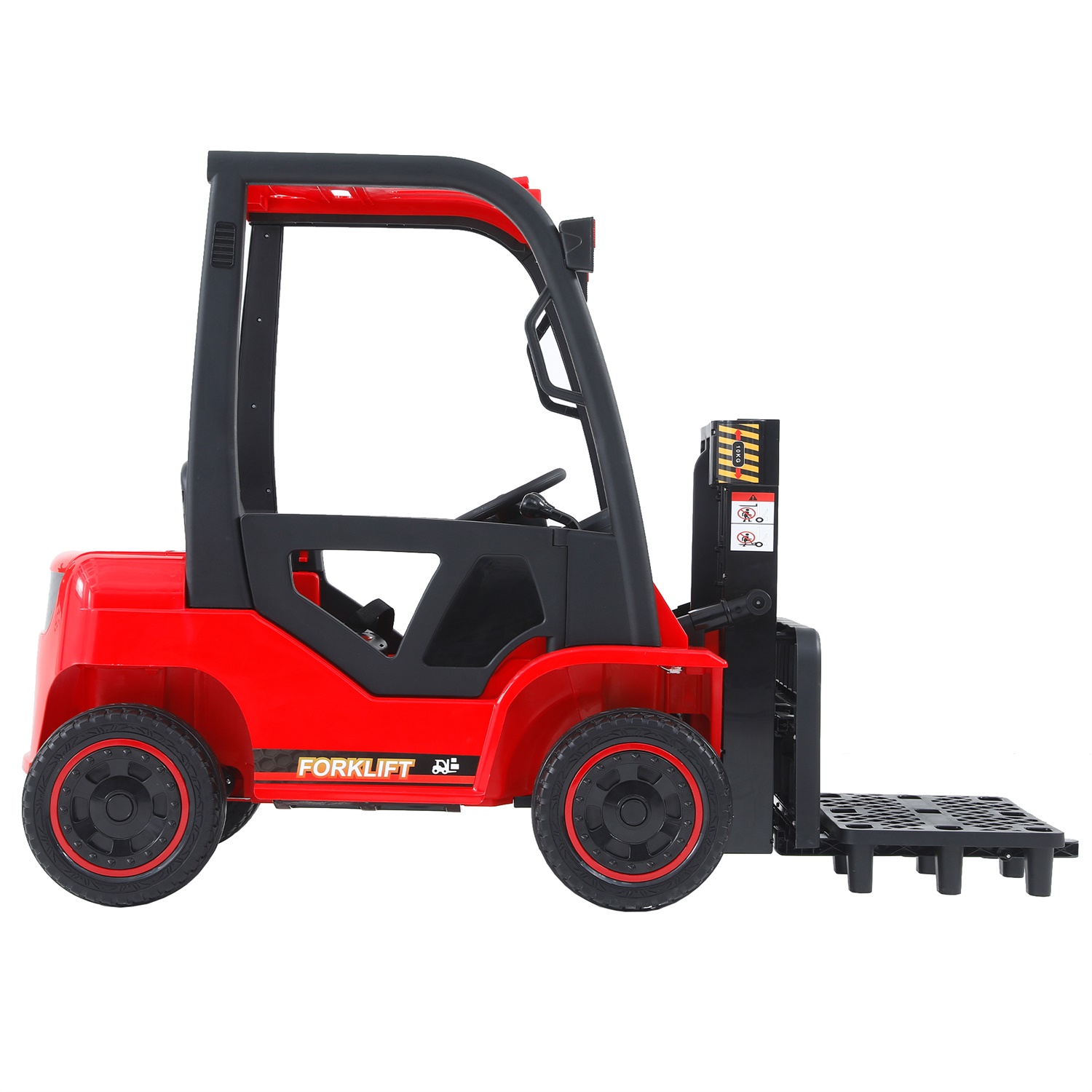 CIPACHO 12V Electric Ride-On Car, Lifting Rod Electricforklift Toy with 3 speeds, Parent Remote Control, Red