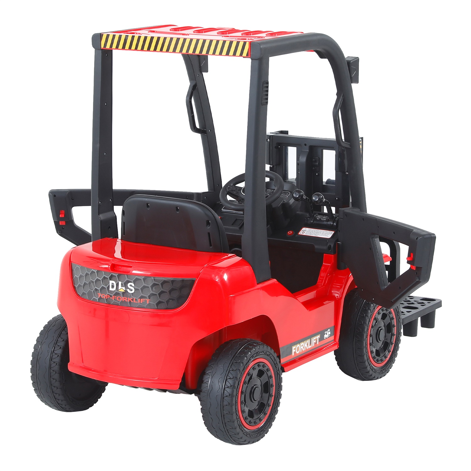 CIPACHO 12V Battery Powered Vehicle, Electric Frame Lifting Rod Electricforklift Toy, 3 Speeds Kids Ride On Car with Remote Control, Bluetooth, Red