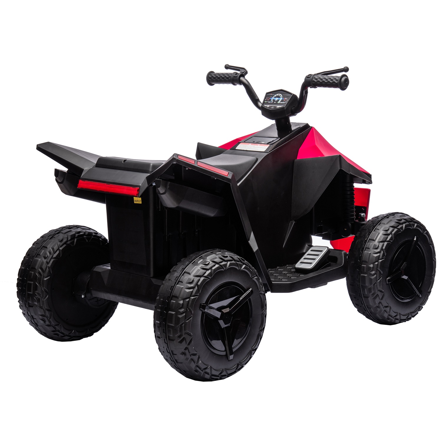 CIPACHO 12V Kids Ride On ATV Car with Dual-Drive System, LED Lights, Music, MP3, USB Interface, Red