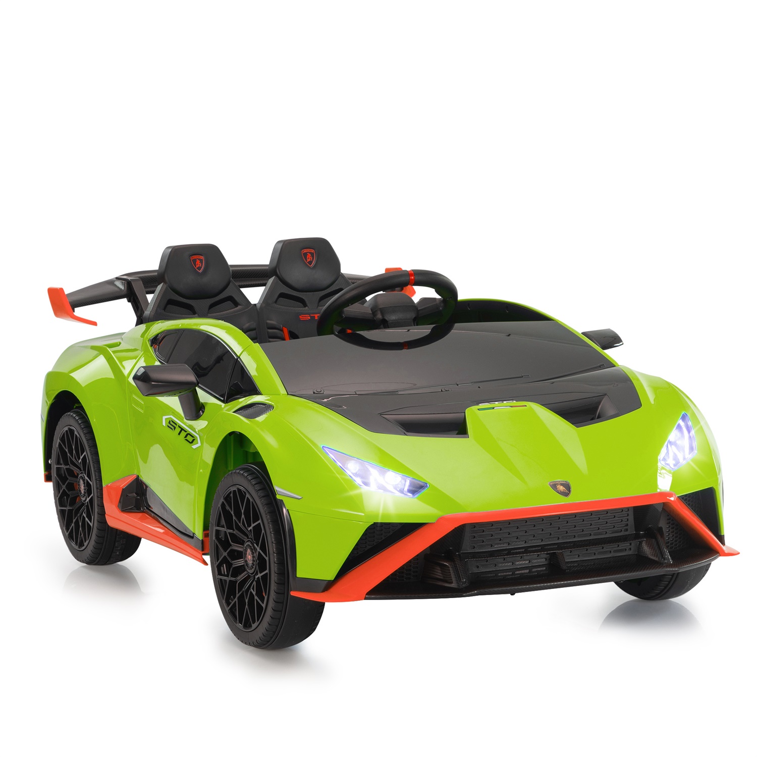 CIPACHO 12V Ride On Car for Kids Licensed Lamborghini Electric Vehicles with Control, 2 Speeds, Sound System, LED Headlights and Hydraulic Doors, Green