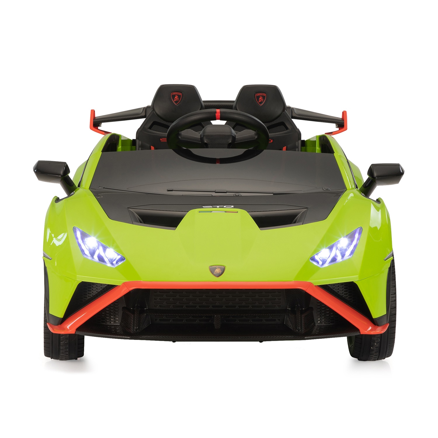 CIPACHO Kids Electric Ride On 12V Licensed Lamborghini Sto Sports Car Toy with 2 Speeds, Parent Control, Sound System, LED Headlights, Hydraulic Doors, Green