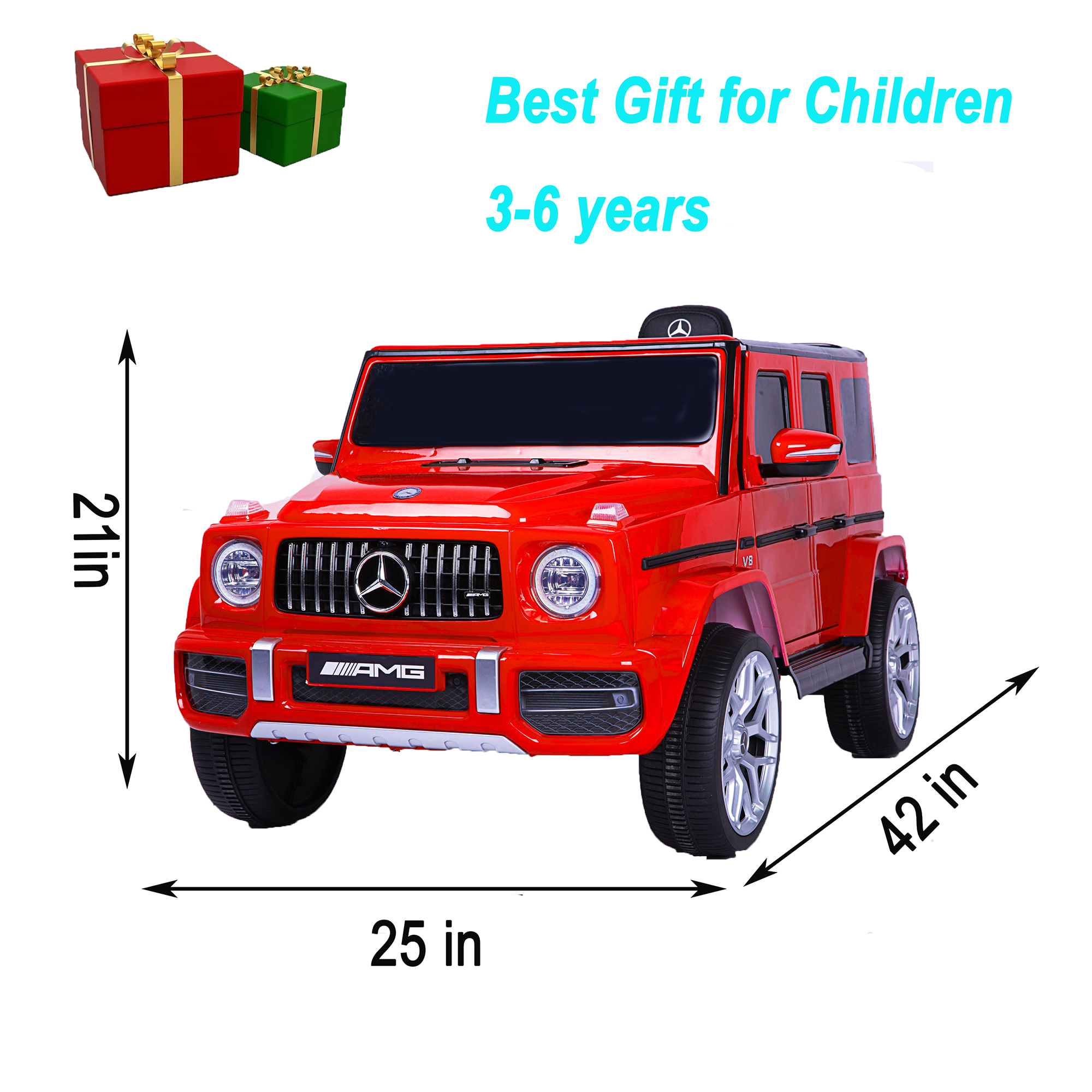 CIPACHO 12V Powered Ride Ons Car for Kids, Licensed Mercedes-Benz G63 Kids Electric Car with Remote Control for Girls Boys, Red