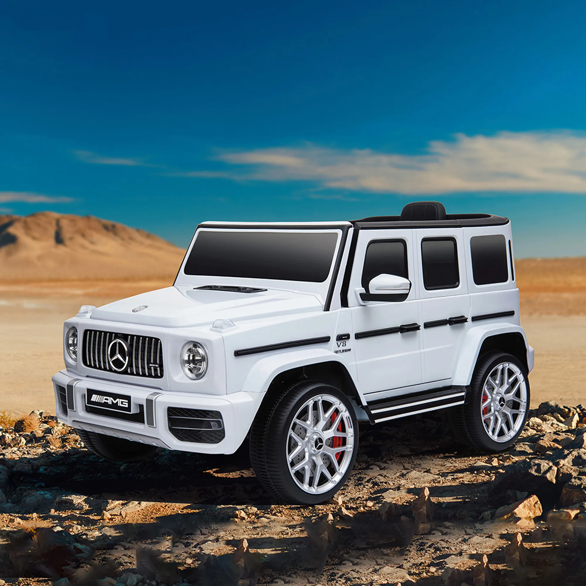 CIPACHO 12V Licensed Mercedes-Benz G63 Kids Ride On Car, Kids Electric Car with Remote Control, Motorized Vehicles for Girls Boys, White