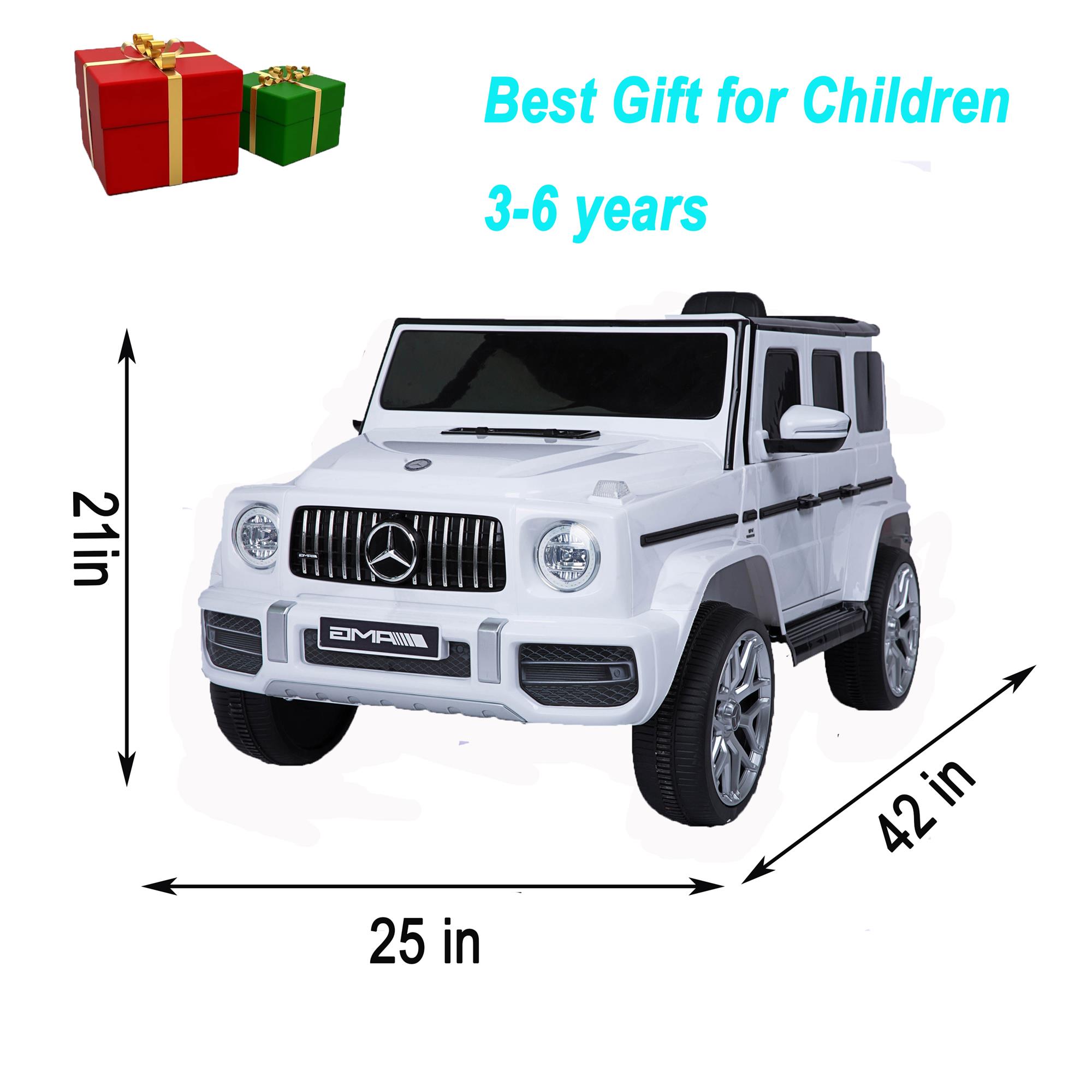 CIPACHO 12V Powered Ride Ons Car for Kids, Licensed Mercedes-Benz G63 Kids Electric Car with Remote Control for Girls Boys, White