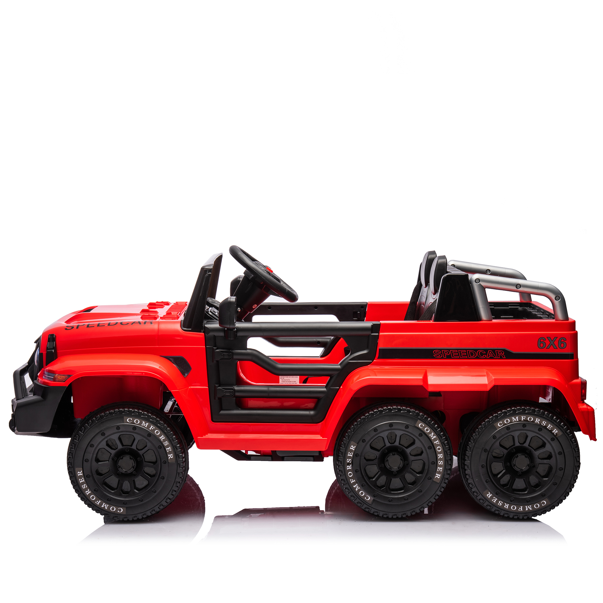 CIPACHO 24V Battery Powered Ride Ons Car for Kids, 4WD Electric Car Toys with Remote Control, Parents Can Assist in Driving, Music and Lights, Five-Point Safety Belt, Red