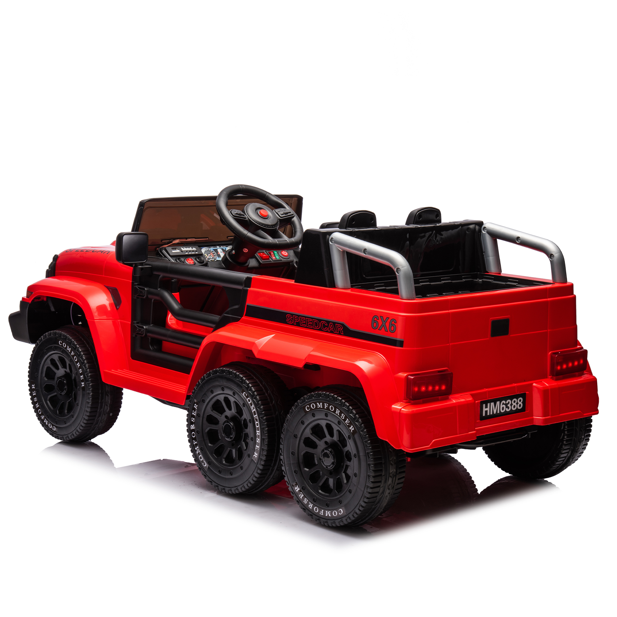 CIPACHO 24V Battery Powered Ride Ons Car for Kids, 4WD Electric Car Toys with Remote Control, Parents Can Assist in Driving, Music and Lights, Five-Point Safety Belt, Red