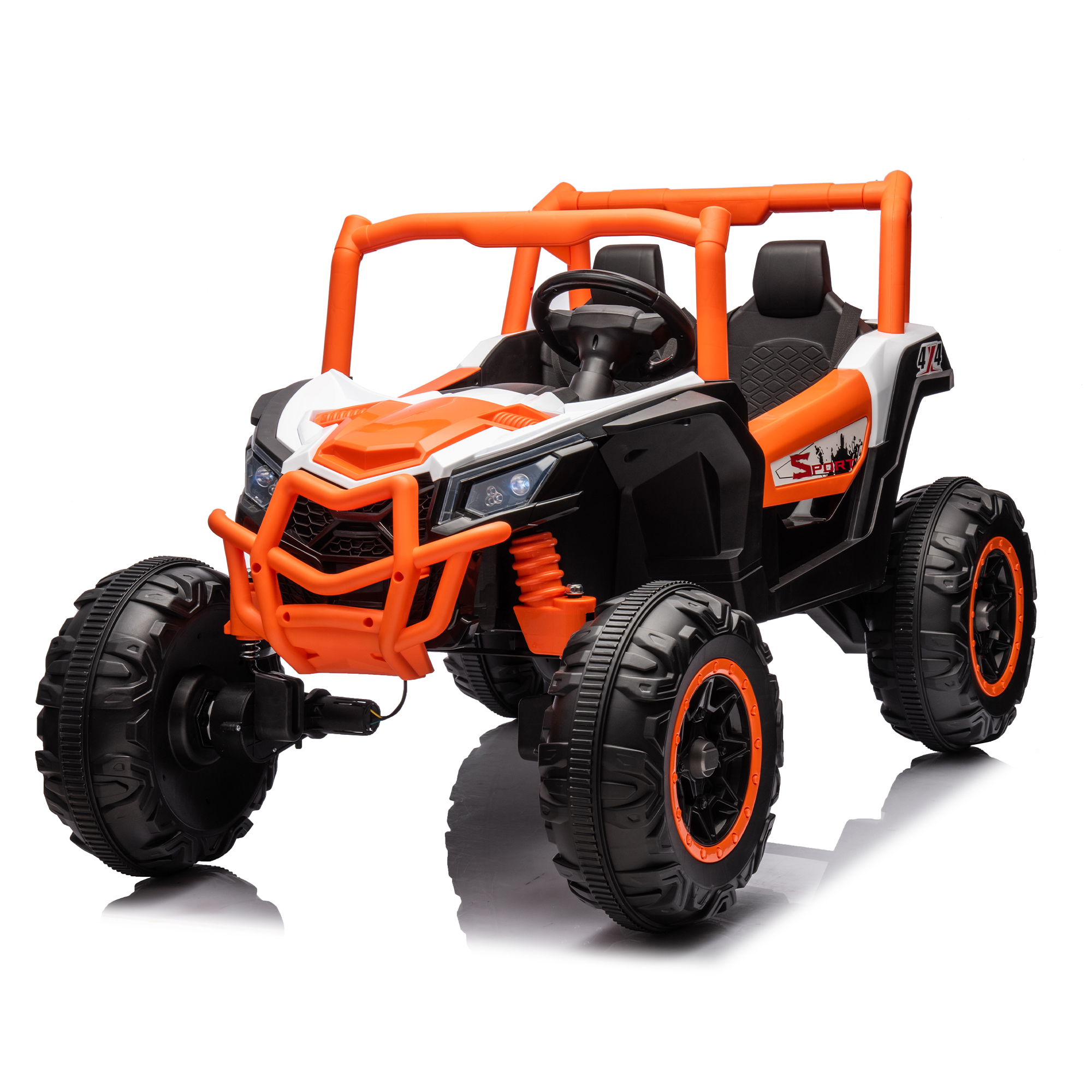 CIPACHO 24V Ride On UTV Car for Kid, 2seater Battery Powered Electric Off-Road Truck Car with Parent Remote Control, High Low Speed for Girls Boys, Orange