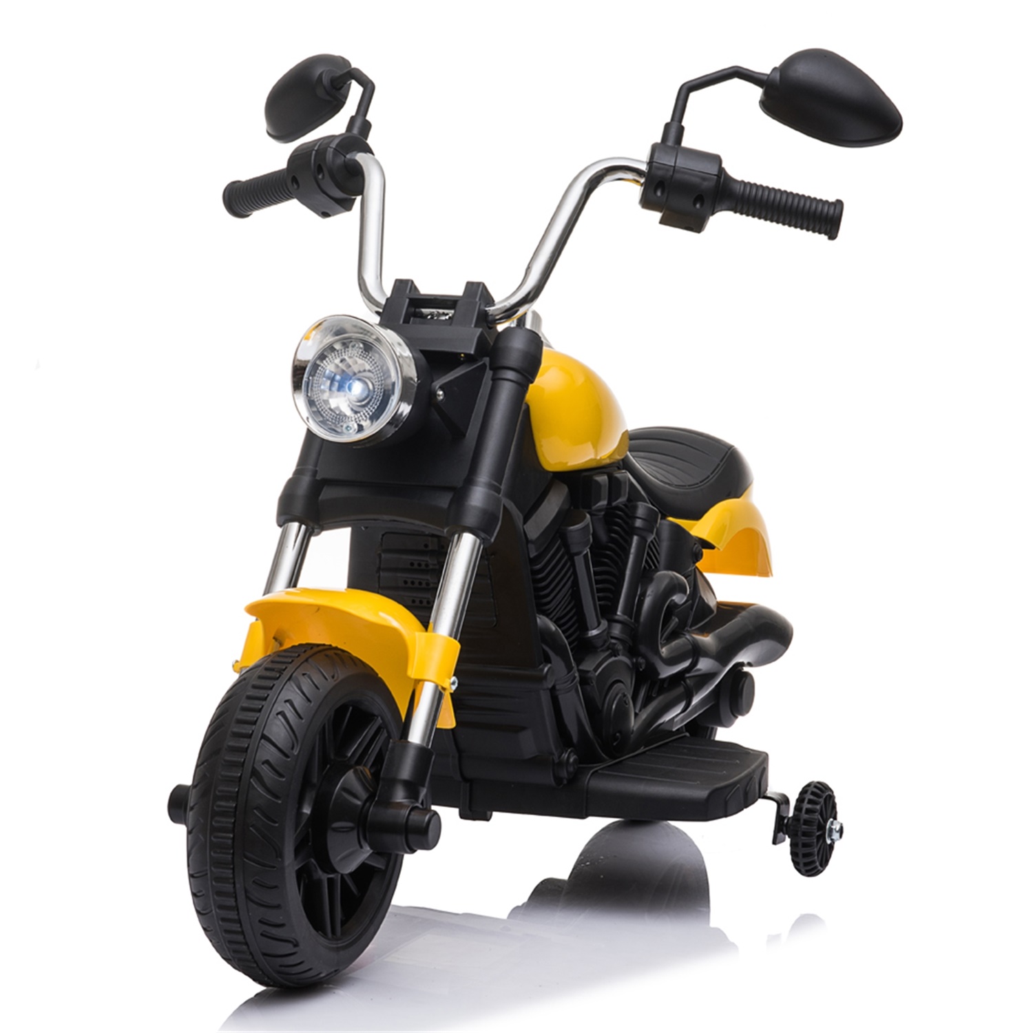 CIPACHO 6V Kids Electric Cars, Powered Ride On Motorcycle with Auxiliary Wheels, Yellow