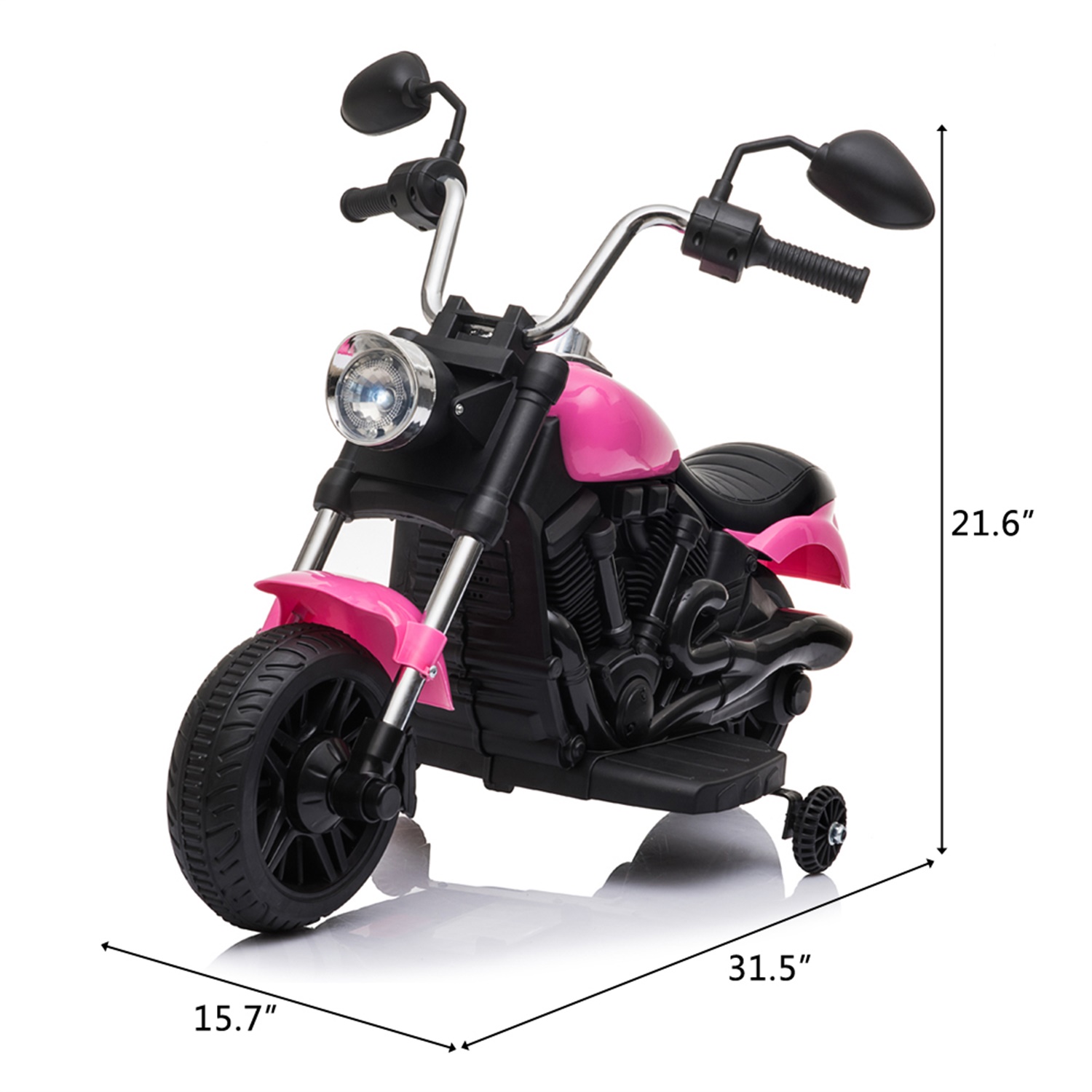 CIPACHO 6V Kids Electric Cars, Powered Ride On Motorcycle with Auxiliary Wheels, Pink