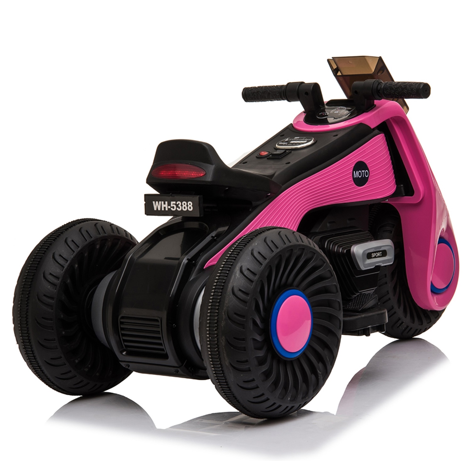 CIPACHO Electric Motorcycle Ride On Toy, 6V Kids Electric Motorcycle 3 Wheels Double Drive, Pink