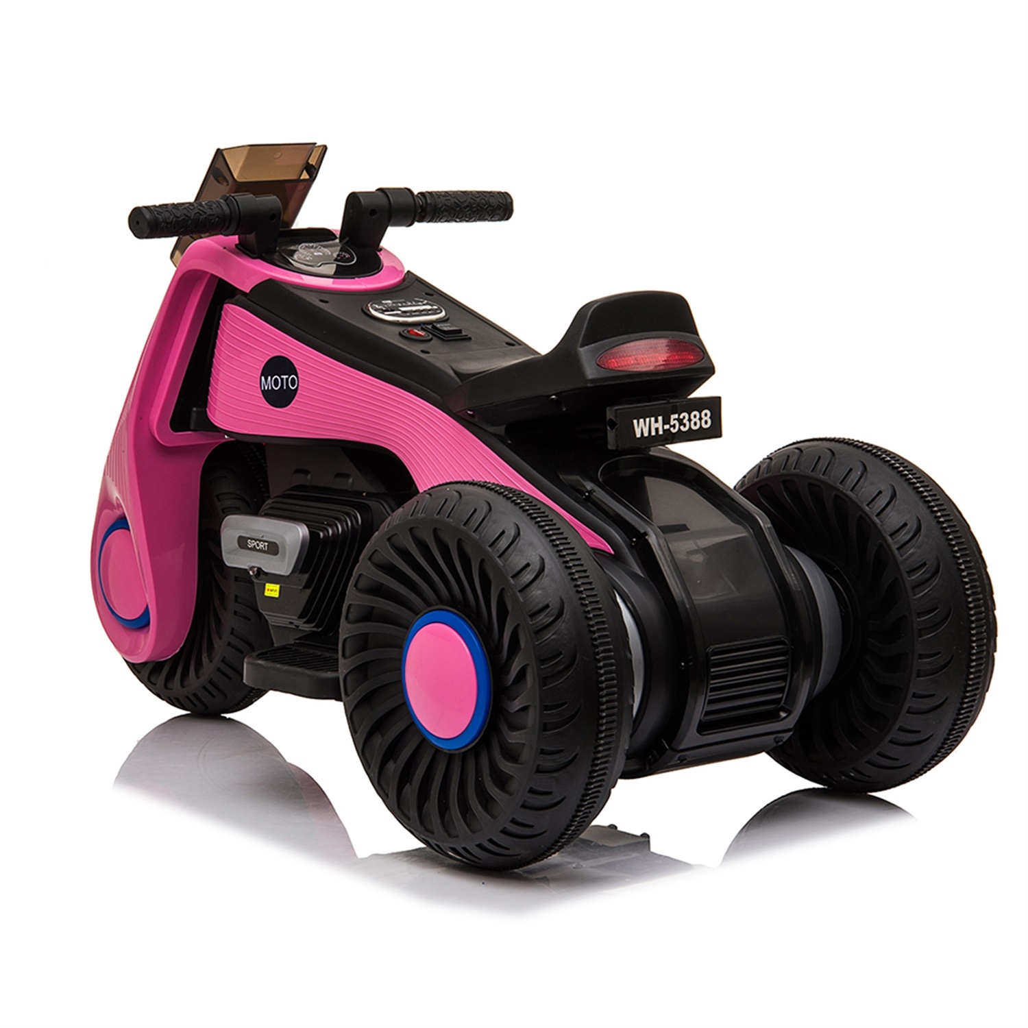 CIPACHO Electric Motorcycle Ride On Toy, 6V Kids Electric Motorcycle 3 Wheels Double Drive, Pink