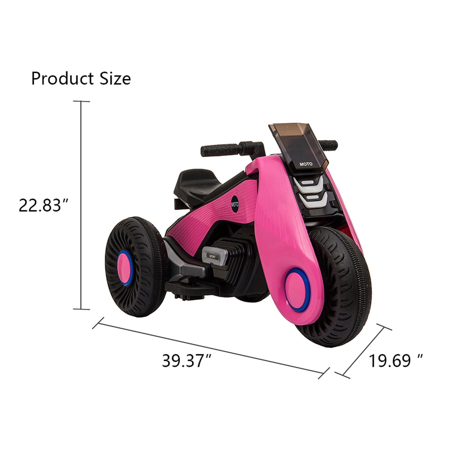 CIPACHO Kids Ride on Motorcycle, 6V Battery Powered 3 Wheels Motorcycle Toy for Children Boys & Girls, Pink