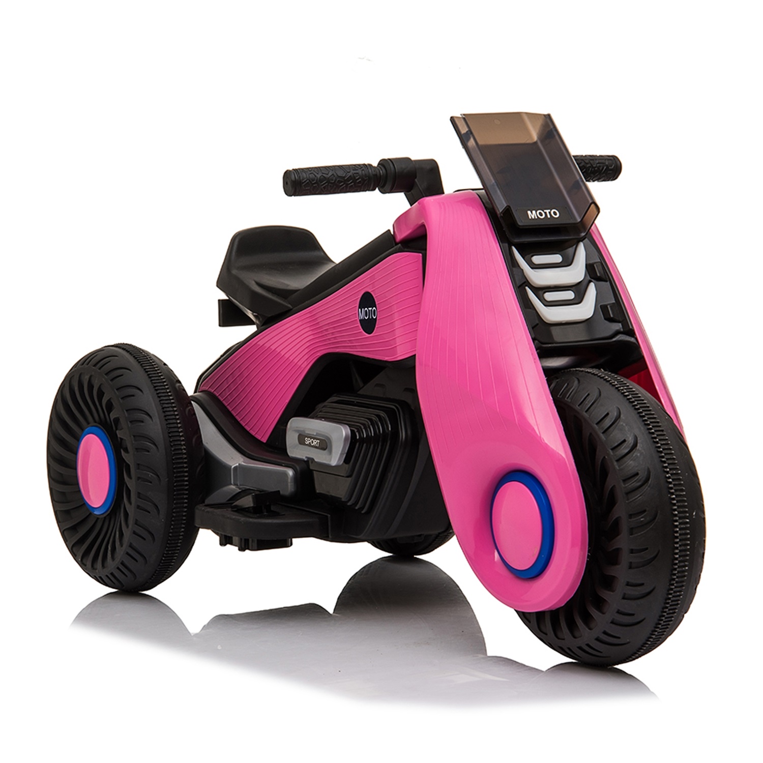 CIPACHO Electric Motorcycle Ride On Toy, 6V Kids Electric Motorcycle 3 Wheels Double Drive, Pink