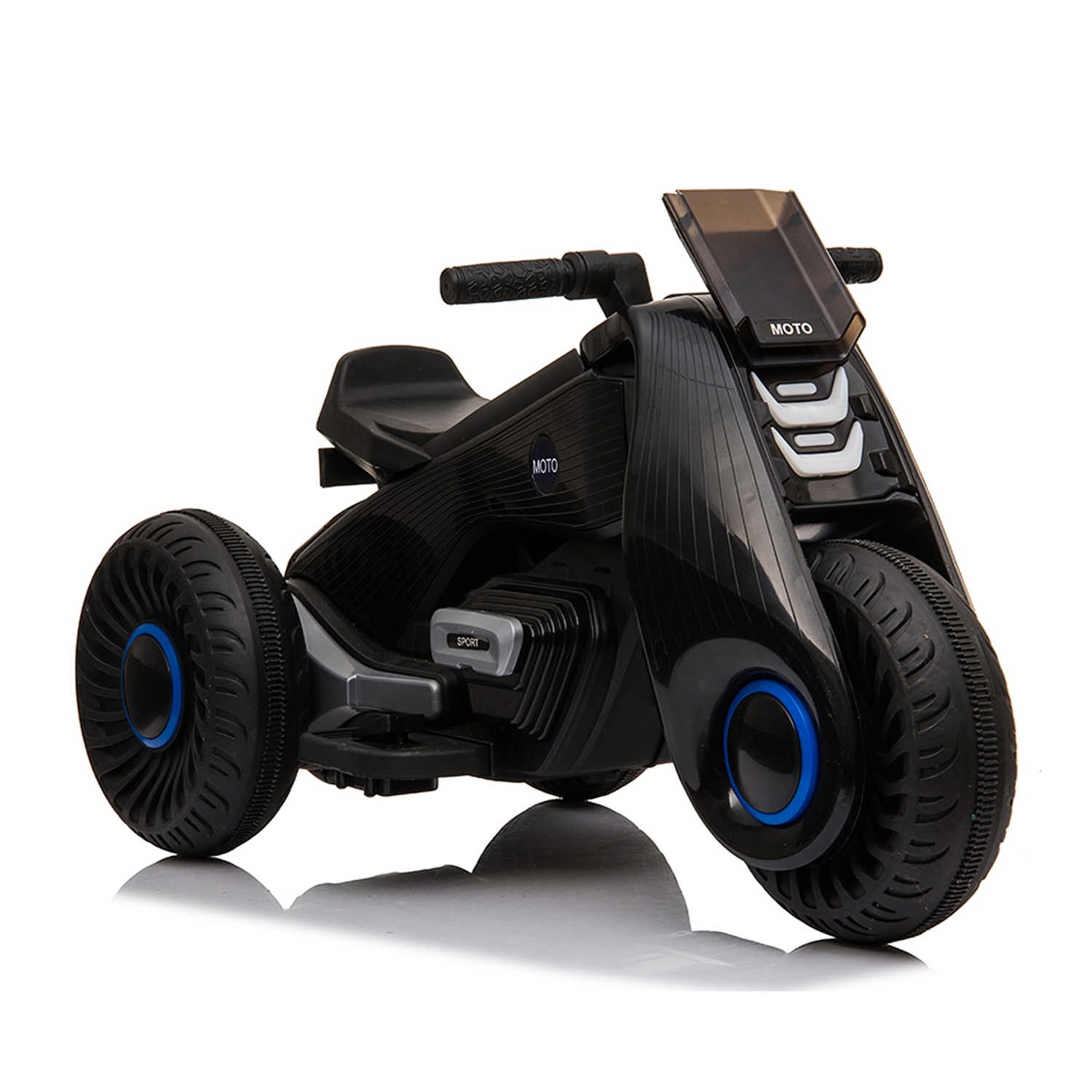 CIPACHO Electric Motorcycle Ride On Toy, 6V Kids Electric Motorcycle 3 Wheels Double Drive, Black