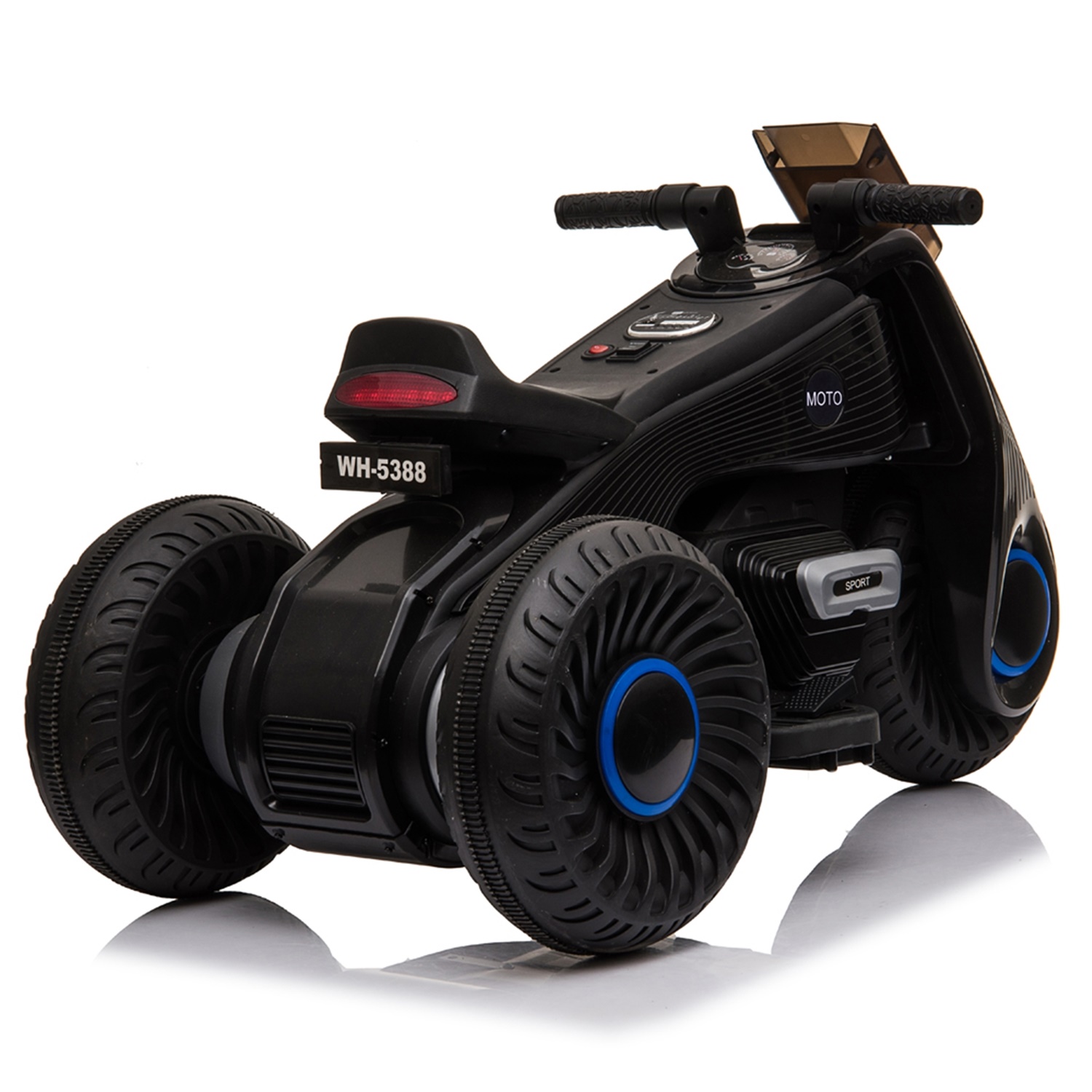 CIPACHO Electric Motorcycle Ride On Toy, 6V Kids Electric Motorcycle 3 Wheels Double Drive, Black