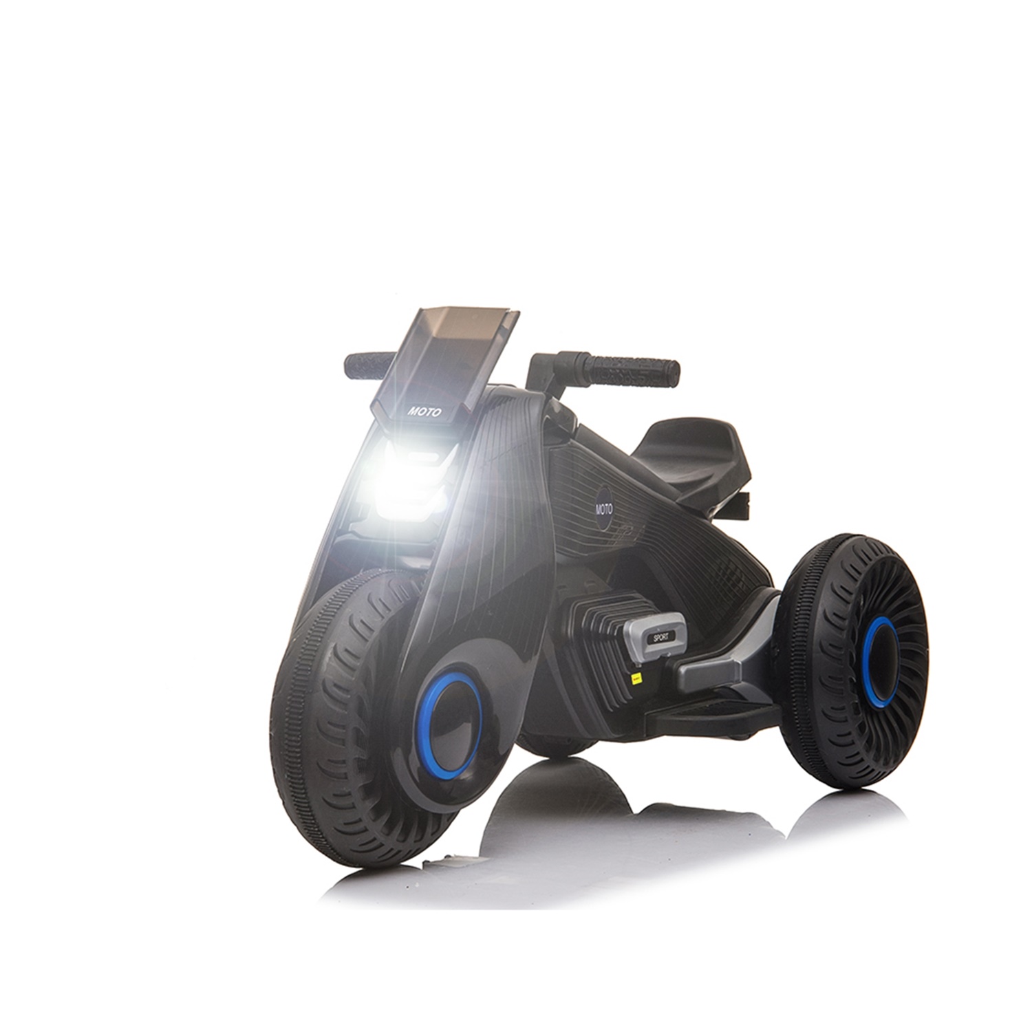 CIPACHO Electric Motorcycle Ride On Toy, 6V Kids Electric Motorcycle 3 Wheels Double Drive, Black