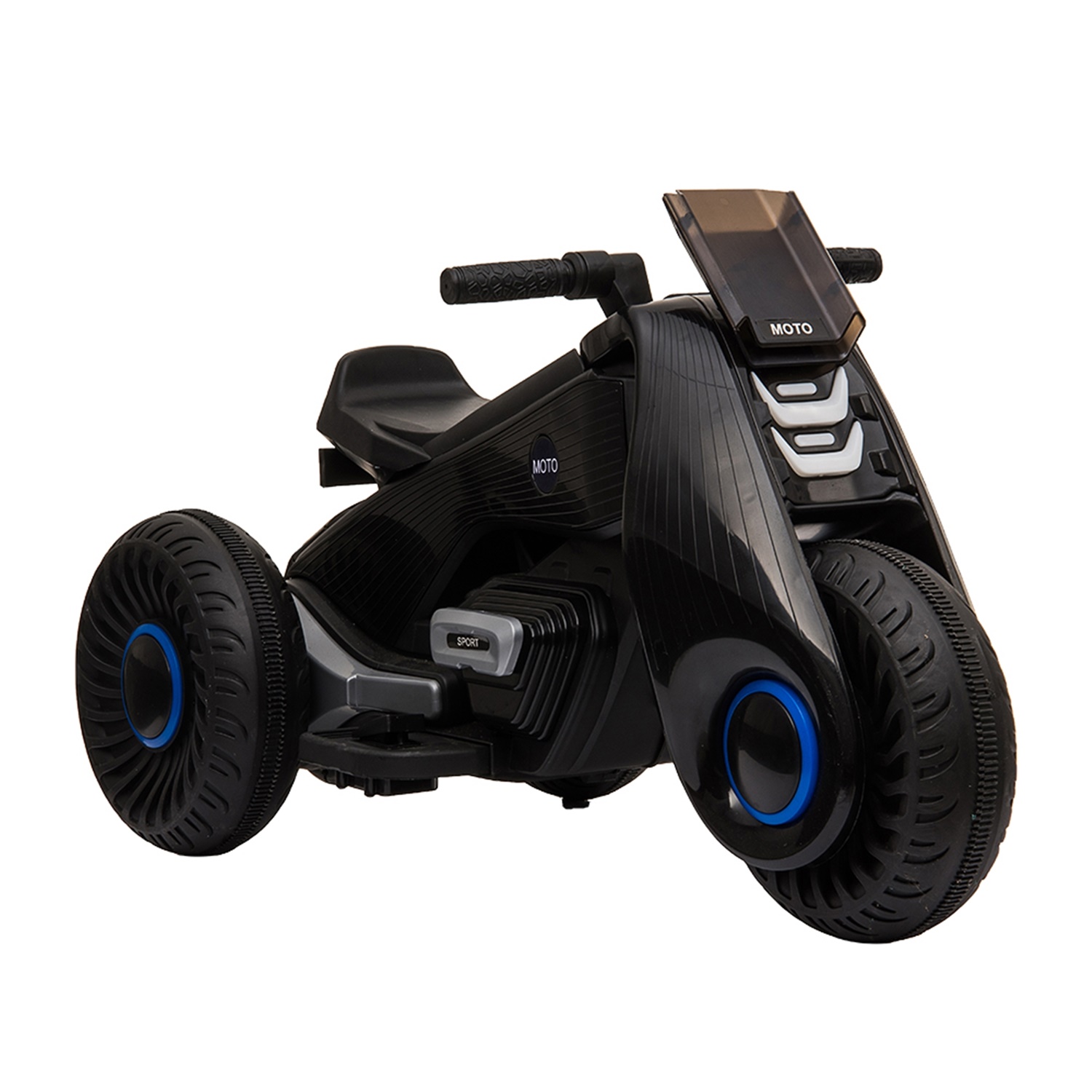 CIPACHO Electric Motorcycle Ride On Toy, 6V Kids Electric Motorcycle 3 Wheels Double Drive, Black