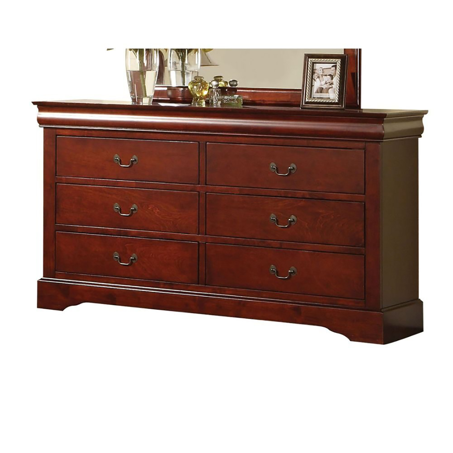 Kadyn Chest of Drawers, Nursery Dresser for Living Room, Solid Wood Storage Cabinet with Drawers, Cherry