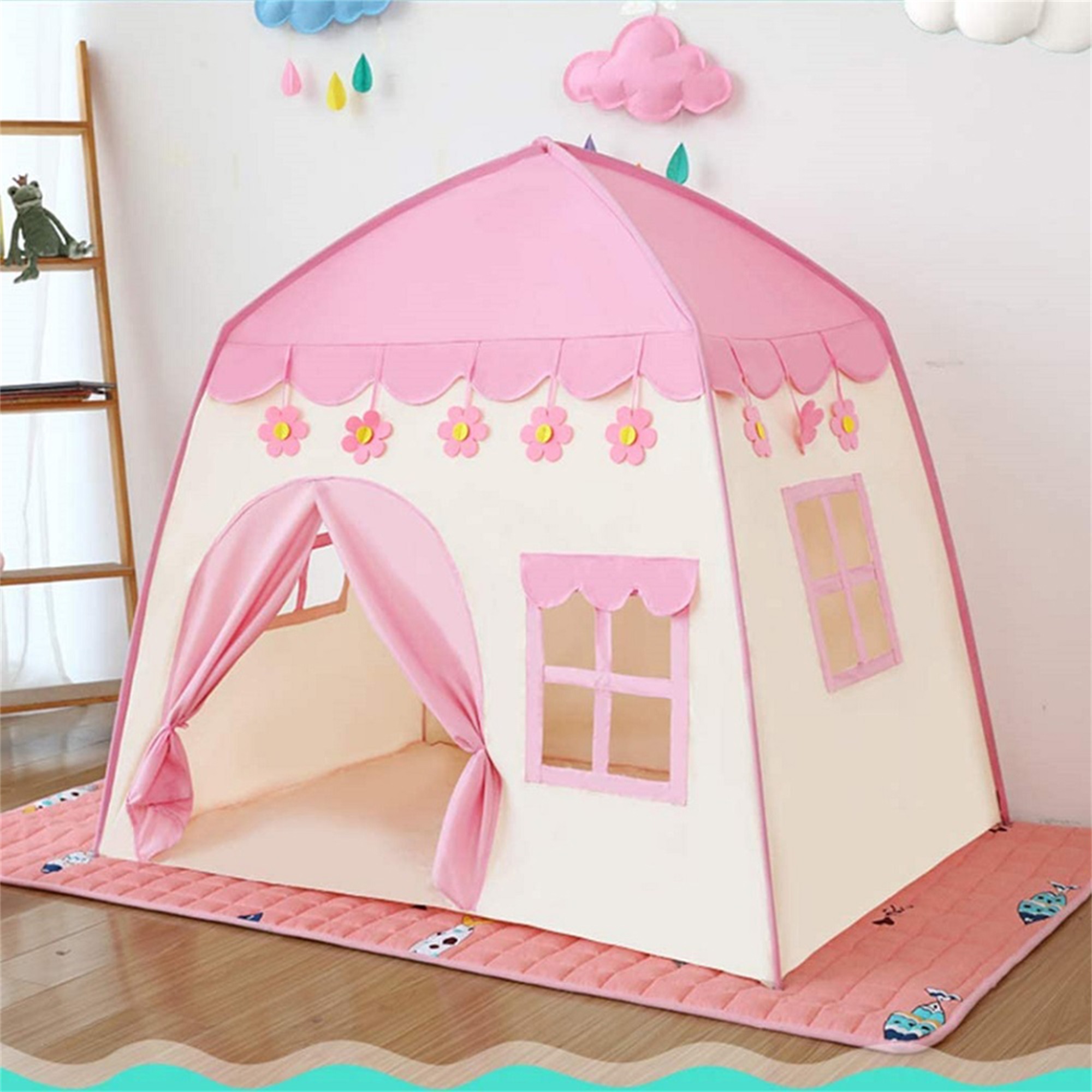 Spaco Princess Castle Play House for Child Indoor Kids Play Tent Birthday Gift, Pink