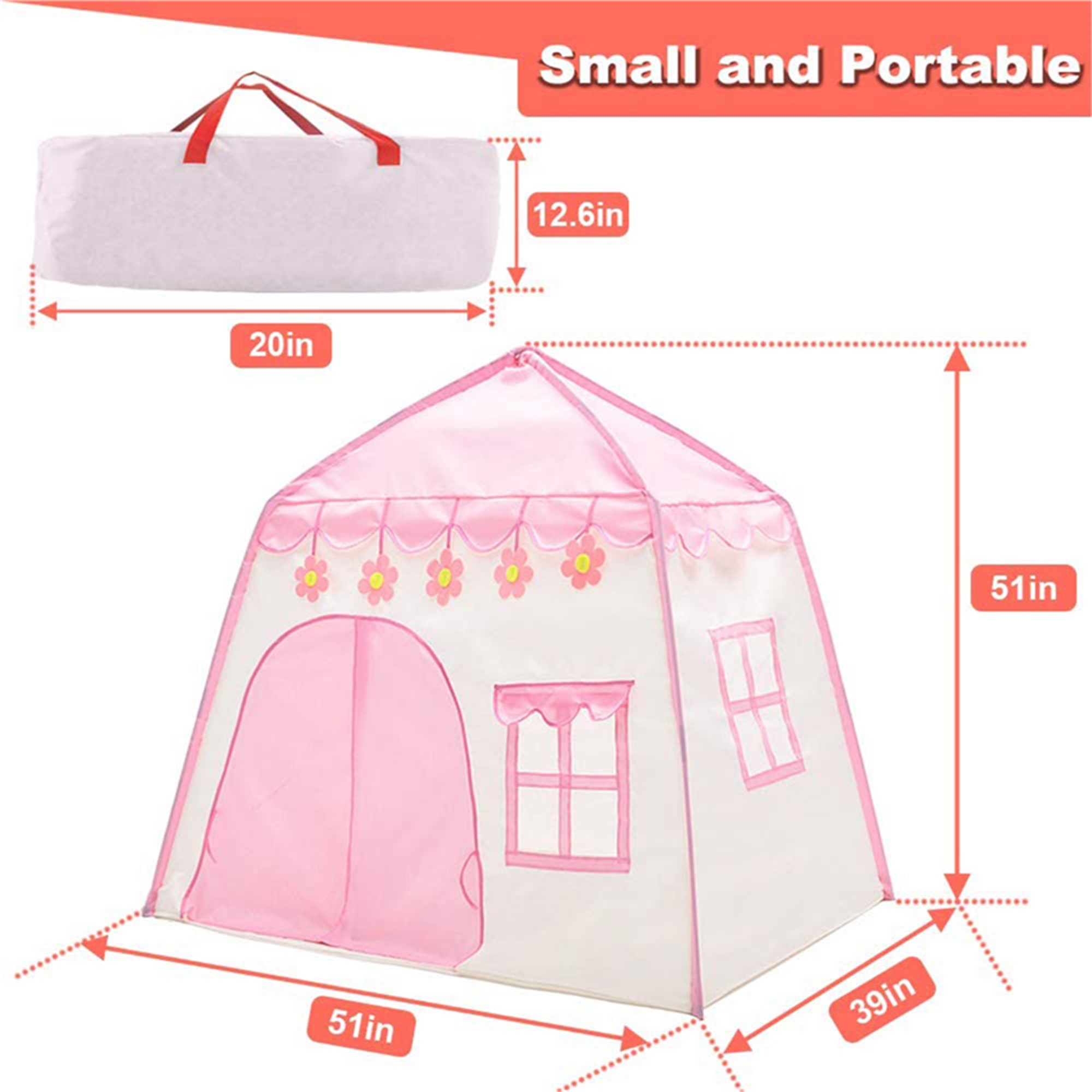 Spaco Princess Castle Play House for Child Indoor Kids Play Tent Birthday Gift, Pink