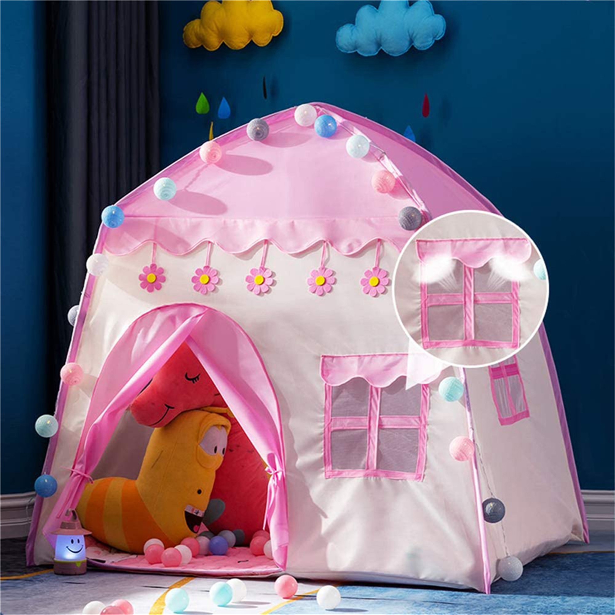 Spaco Princess Castle Play House for Child Indoor Kids Play Tent Birthday Gift, Pink