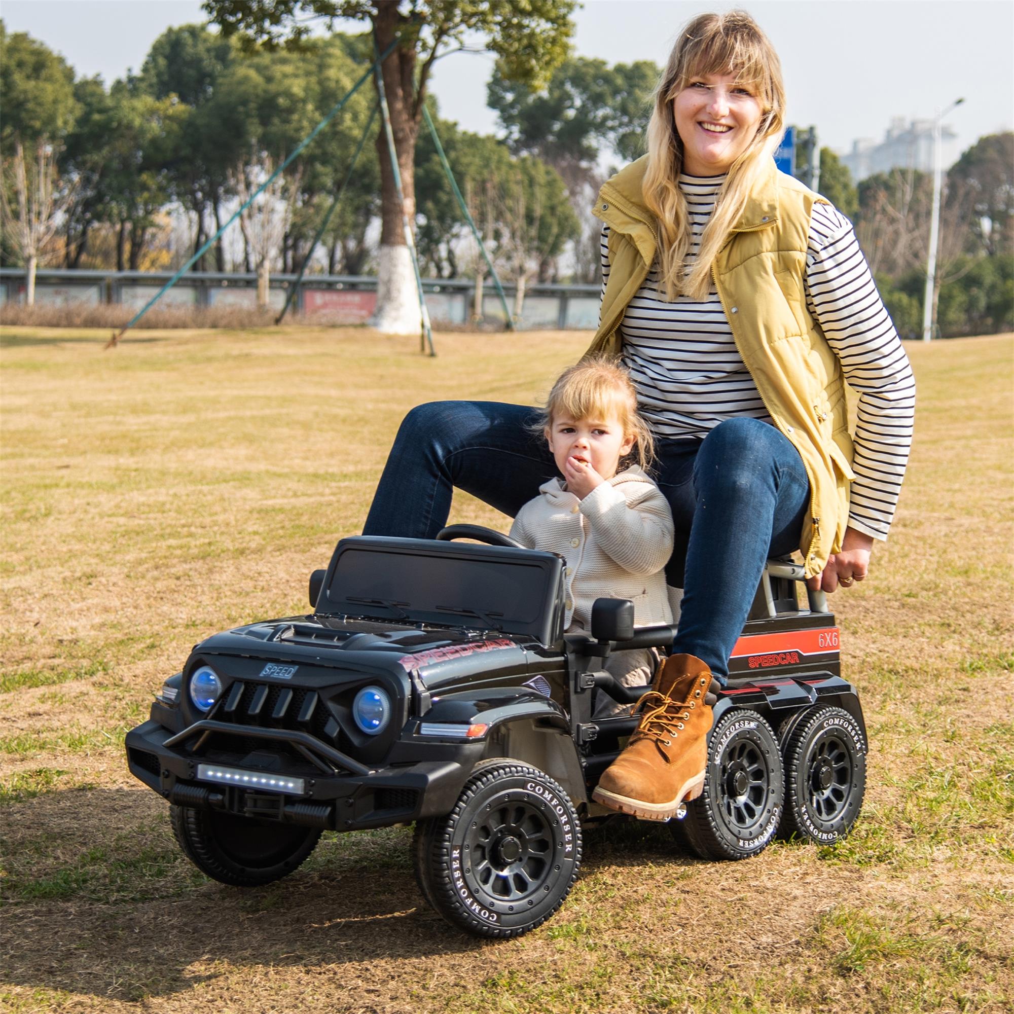 Kepooman 24V Ride On Car for Kids Battery Powered Ride On 4WD Toys with Remote Control, Parents Can Assist in Driving,Music and Lights, Black Kids Electric Ride On Kepooman 24V Ride On Car for Kids Battery Powered Ride On 4WD Toys with Remote Control, Parents Can Assist in Driving,Music and Lights, Black Kids Electric Ride On