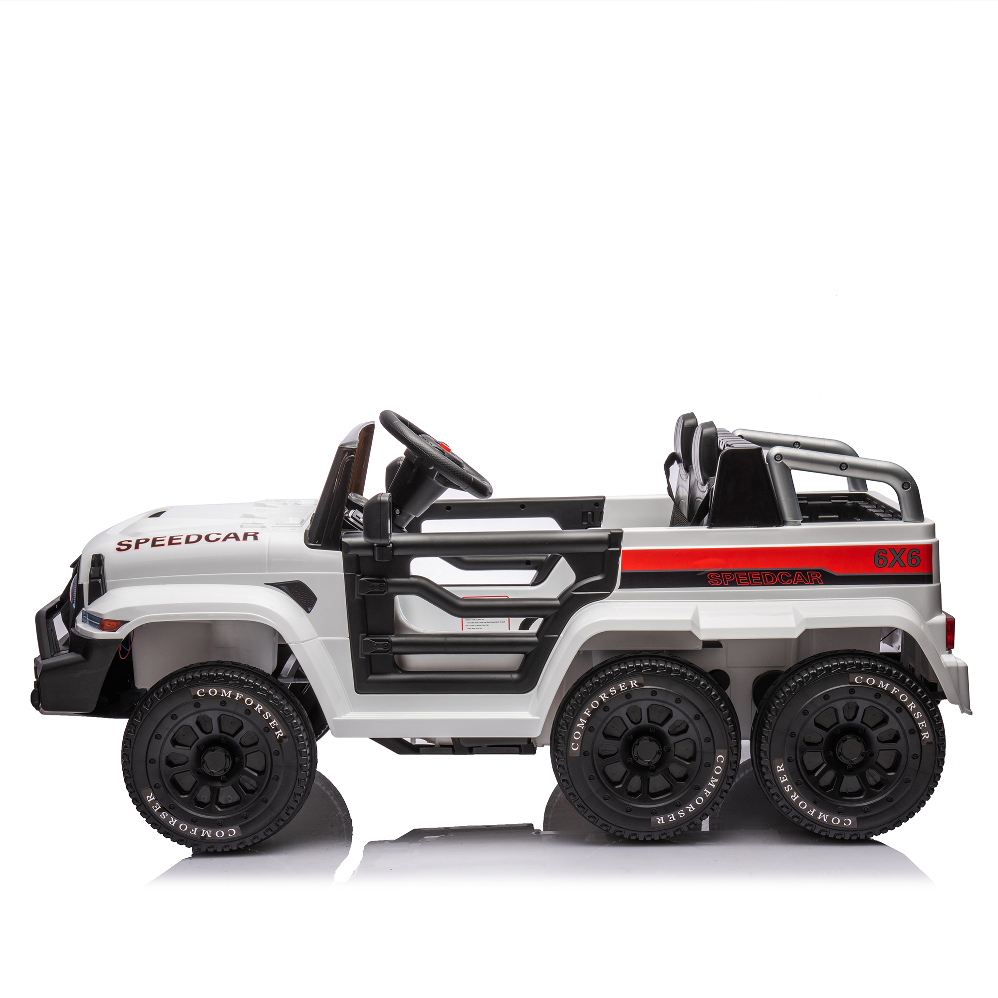 Kepooman 24V Ride On Car for Kids Battery Powered Ride On 4WD Toys with Remote Control, Parents Can Assist in Driving,Music and Lights, White Kids Electric Ride On