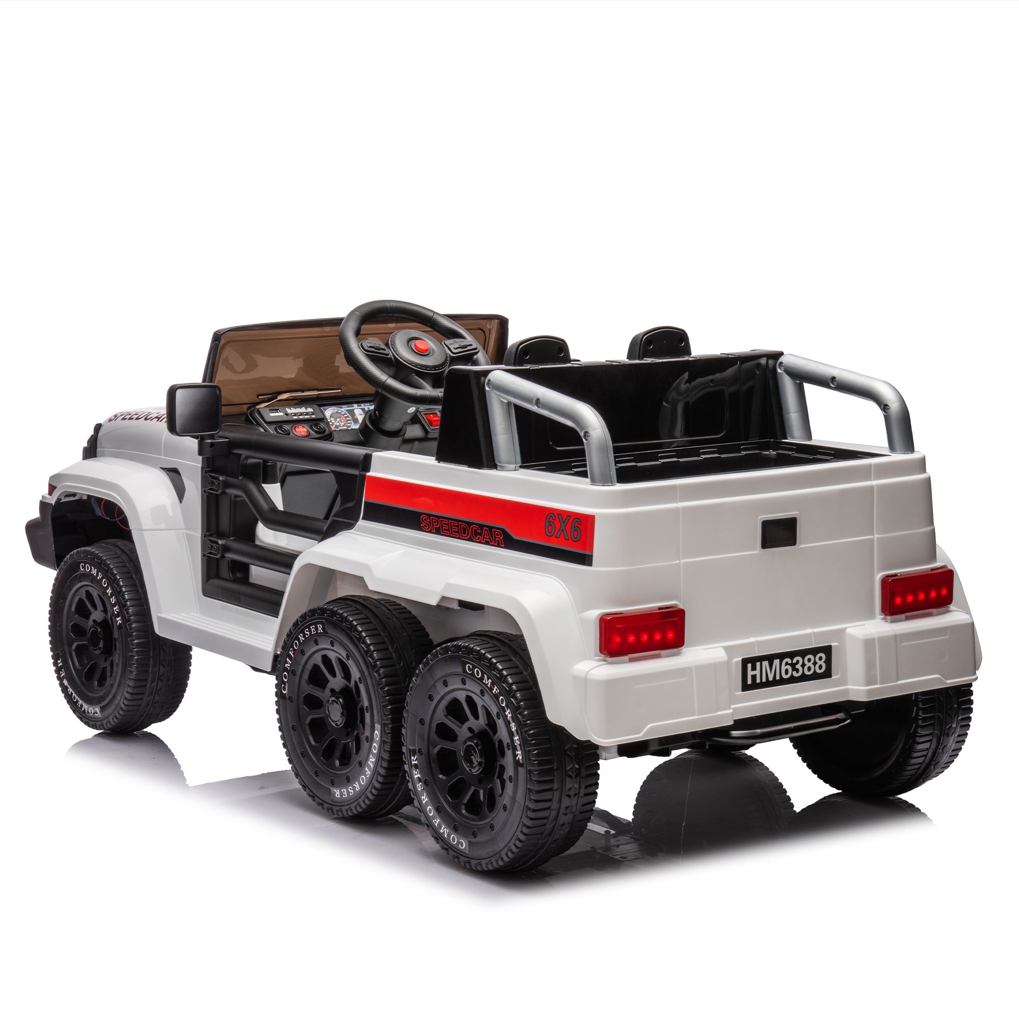 Kepooman 24V Ride On Car for Kids Battery Powered Ride On 4WD Toys with Remote Control, Parents Can Assist in Driving,Music and Lights, White Kids Electric Ride On