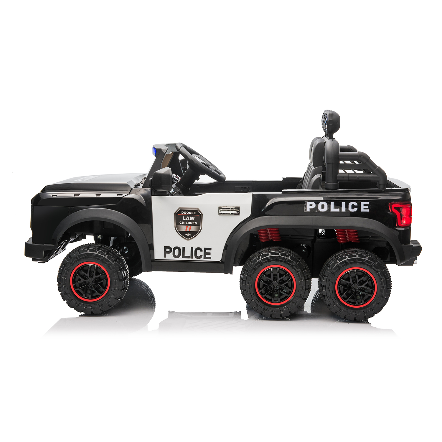 CIPACHO Police Car Powered Ride On Toys Cop Car with Remote Control, 24V Kids Battery Electric Car, Flashing Lights, Music, Blueooth, Black