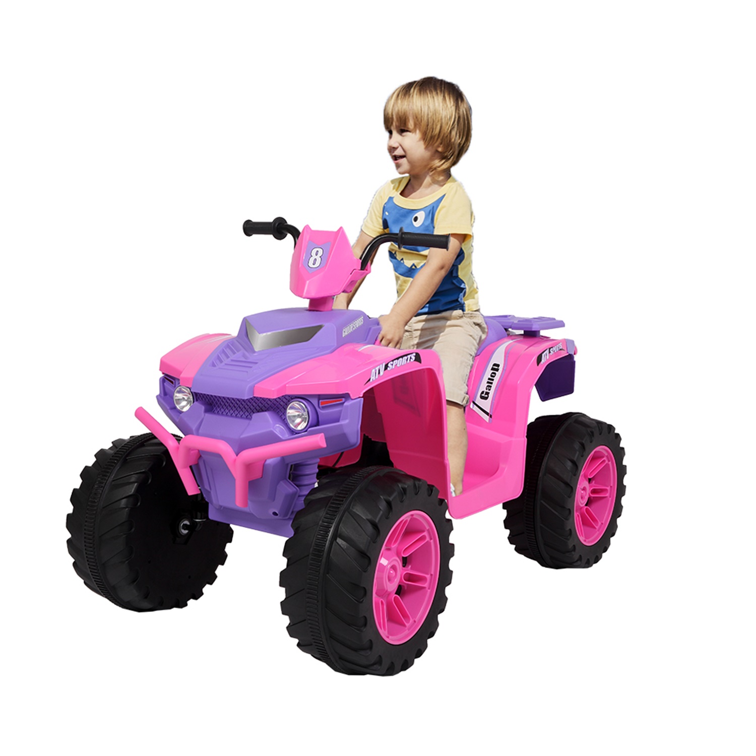 CIPACHO Kids Ride-on ATV 12V Battery Powered Four Wheeler Car with Music for 3 to 7 Years Old, Pink