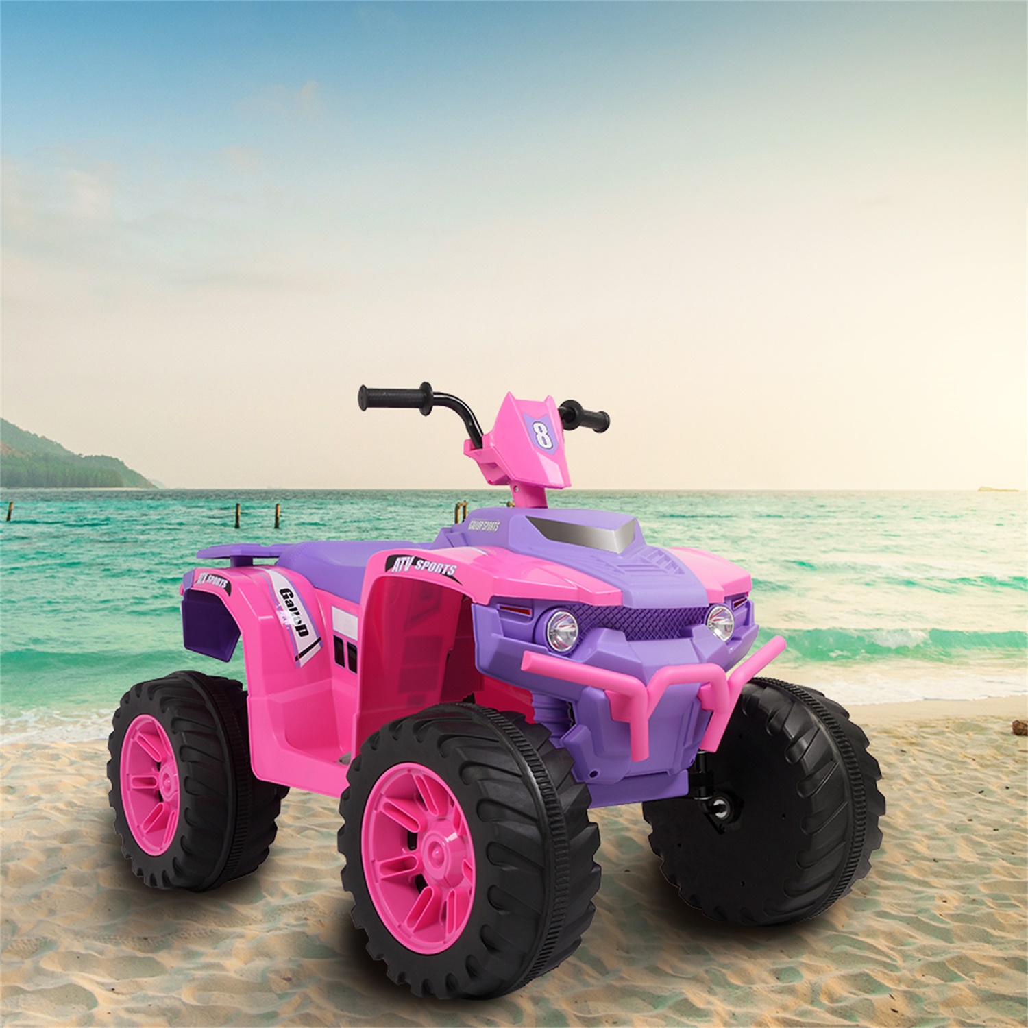 CIPACHO Kids Ride-on ATV 12V Battery Powered Four Wheeler Car with Music for 3 to 7 Years Old, Pink