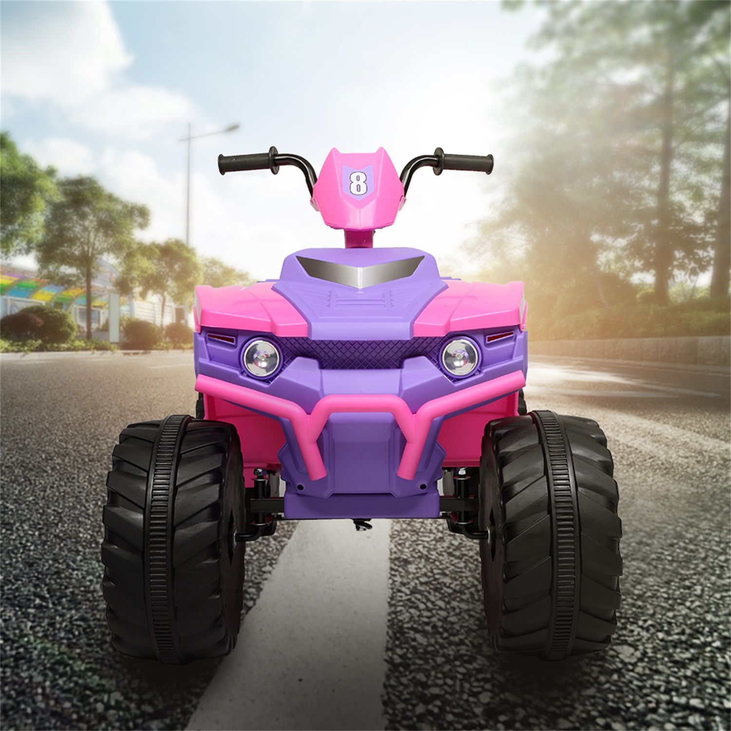 CIPACHO Kids Ride-on ATV 12V Battery Powered Four Wheeler Car with Music for 3 to 7 Years Old, Pink