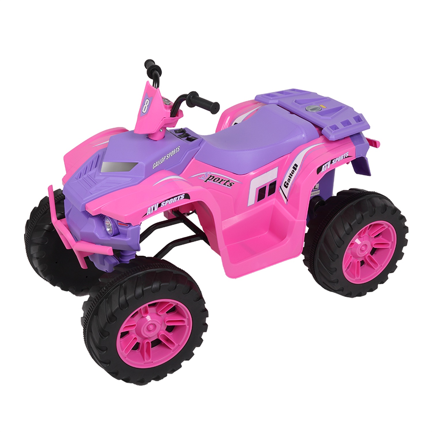 CIPACHO 12V ATV Dual Drive Battery Kids Ride On Cars without Remote Control with Slow Start, Pink