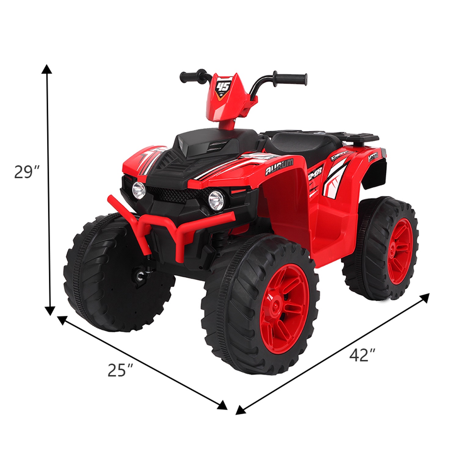 CIPACHO 12V ATV Dual Drive Battery Kids Ride On Cars without Remote Control with Slow Start, Red