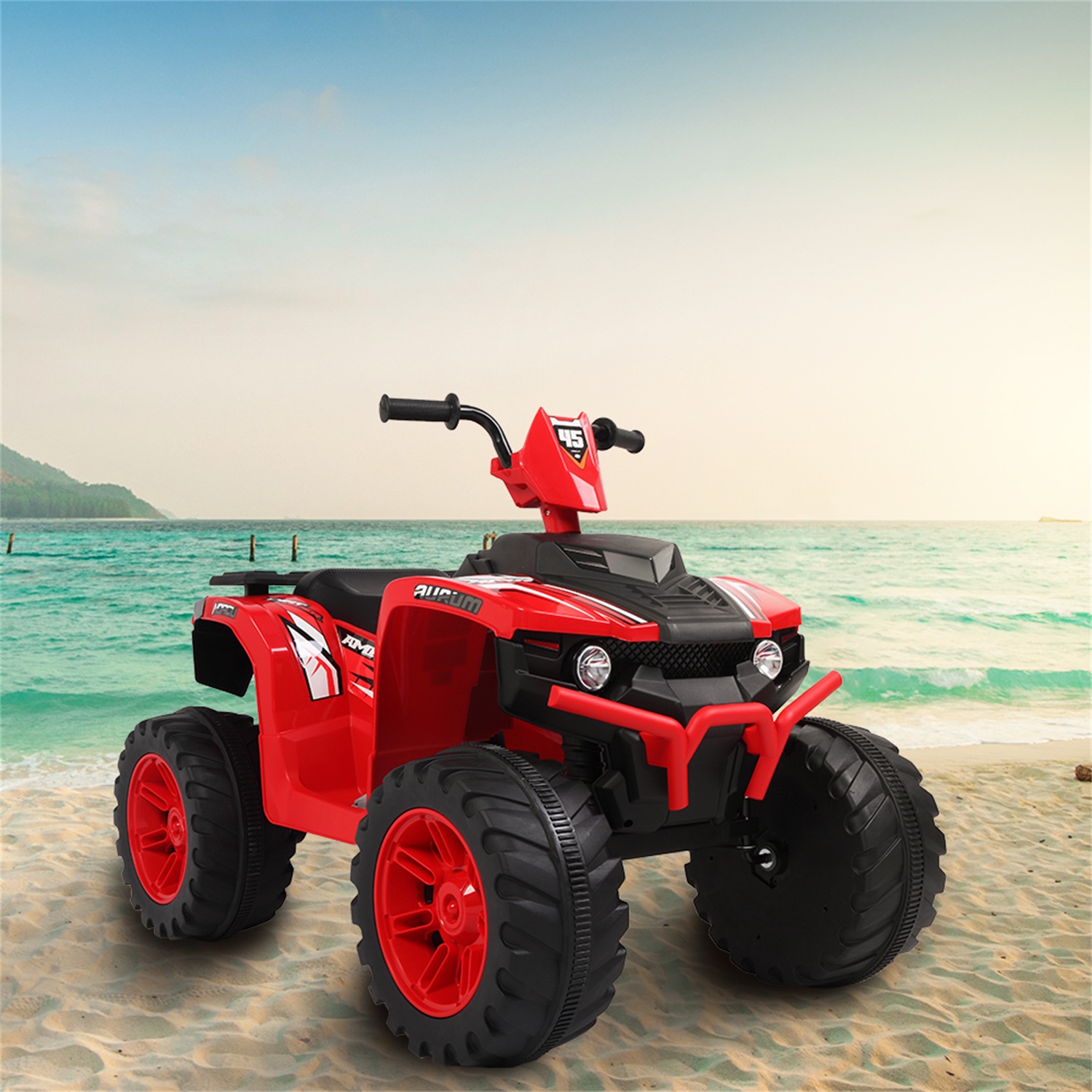 CIPACHO Kids Ride-on ATV 12V Battery Powered Four Wheeler Car with Music for 3 to 7 Years Old, Red